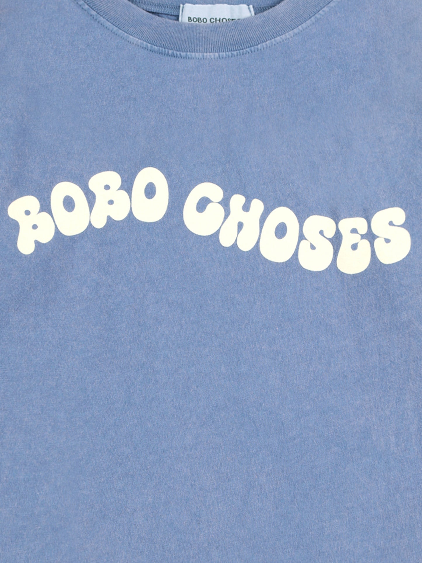 T-shirt celeste per bambini con logo,Bobo Choses,B125AC013