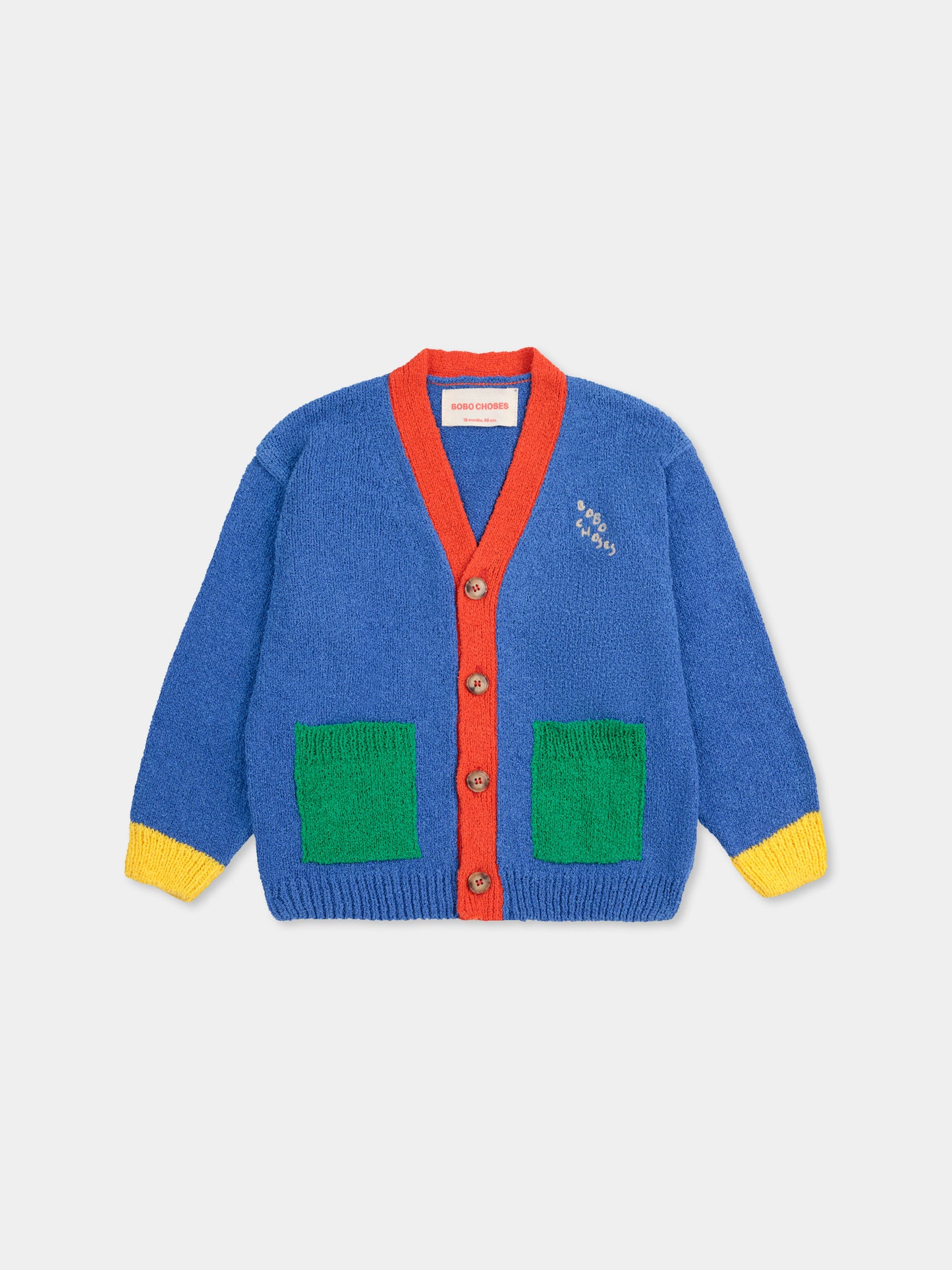 Cardigan blu per neonati con logo,Bobo Choses,B125AB091
