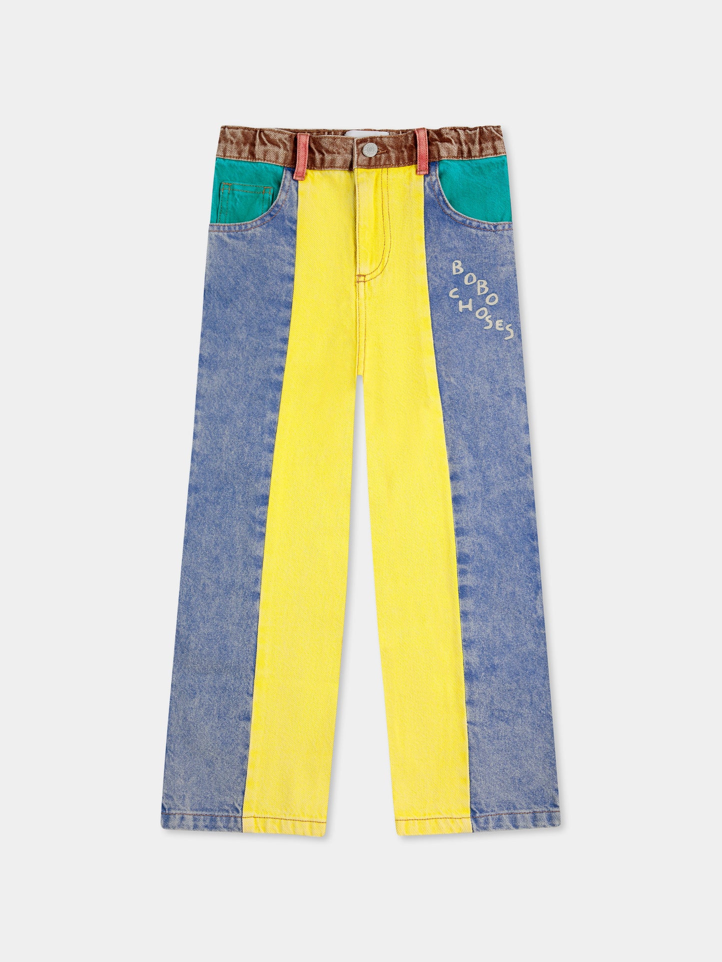 Jeans multicolor per bambini con logo,Bobo Choses,B125AC087