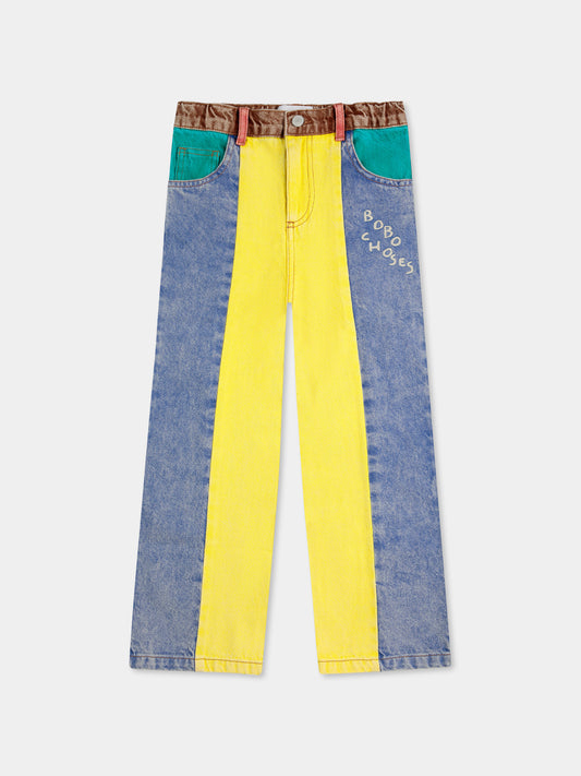 Jeans multicolor per bambini con logo,Bobo Choses,B125AC087