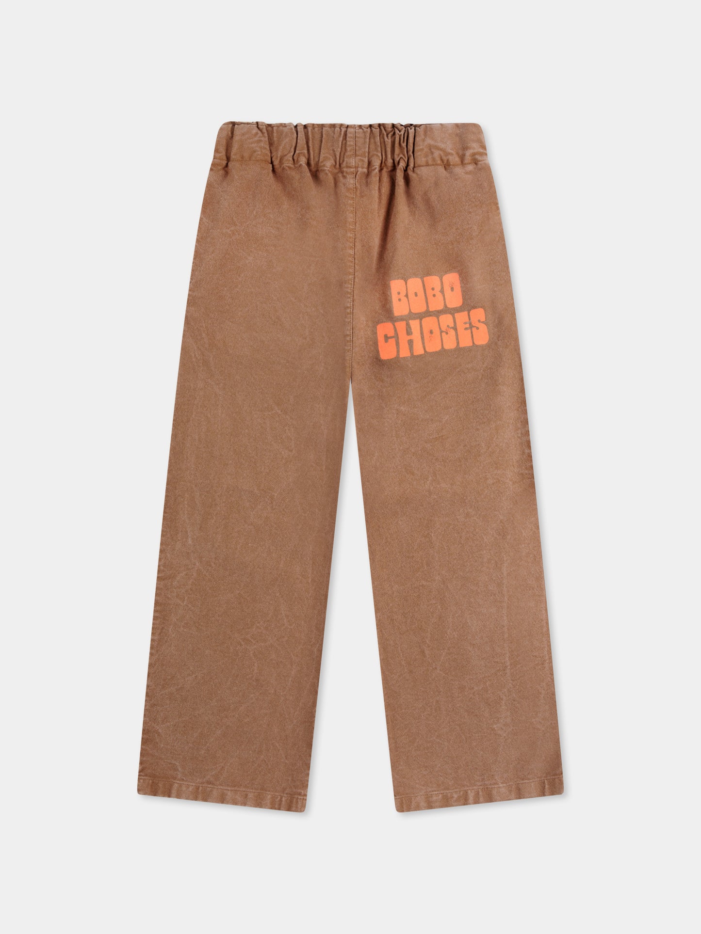 Pantaloni marroni per bambini con logo,Bobo Choses,B125AC134