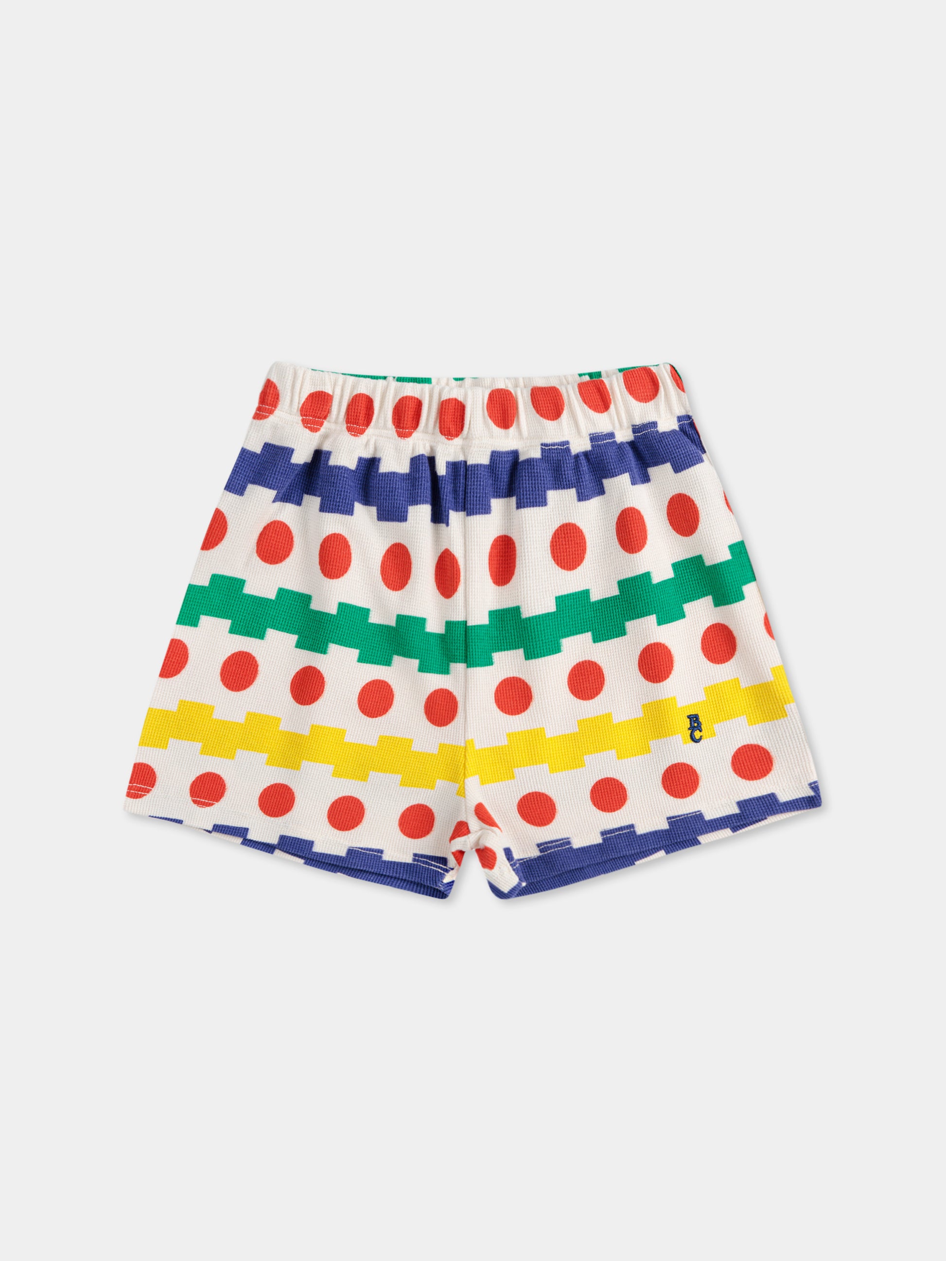 Shorts bianchi per bambini con stampa geometrica all over,Bobo Choses,B125AC050