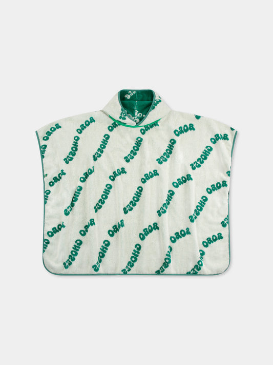 Accappatoio avorio per bambini con logo all over,Bobo Choses,B125AI034