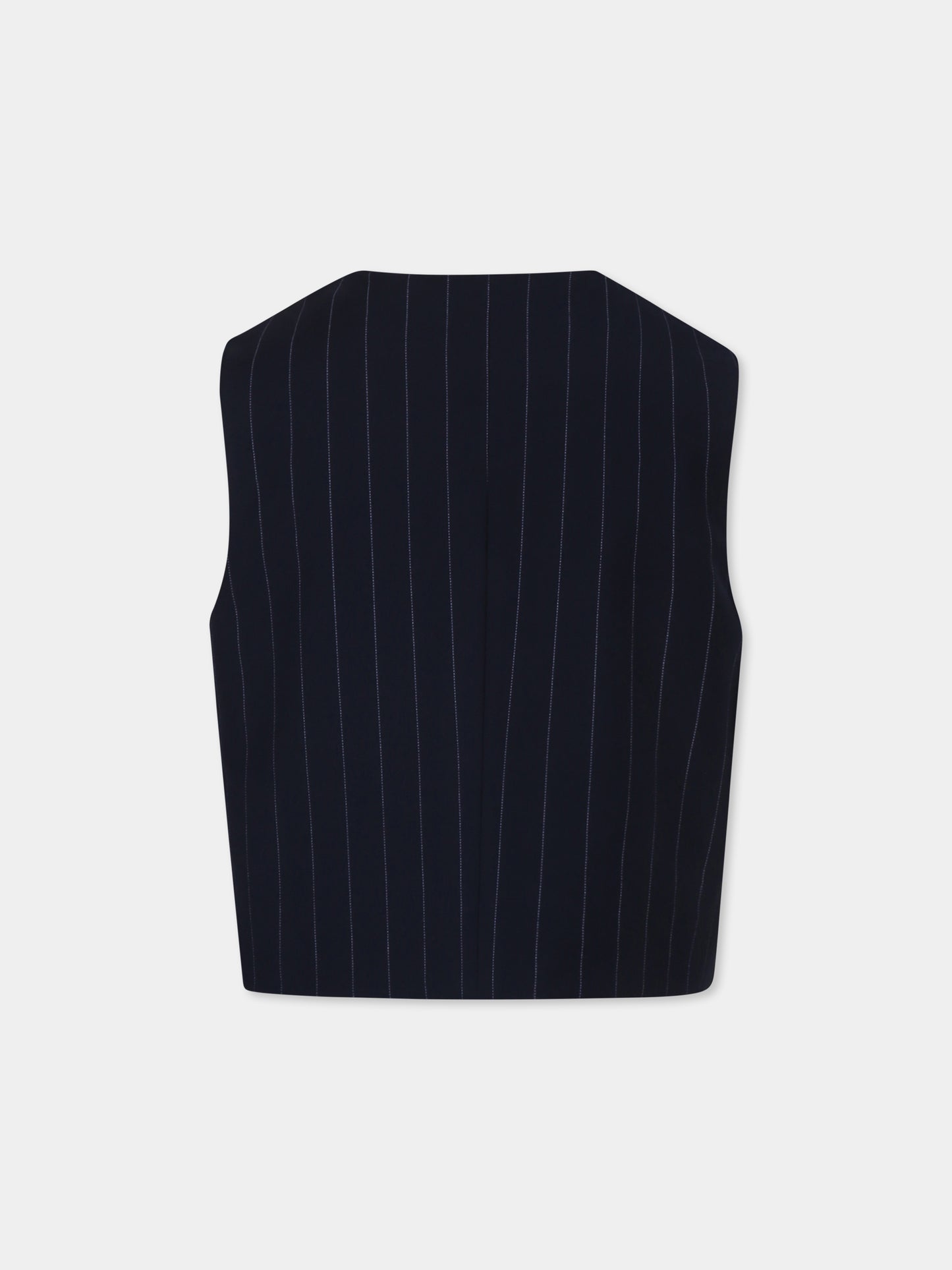 Blue waistcoat for boy with logo