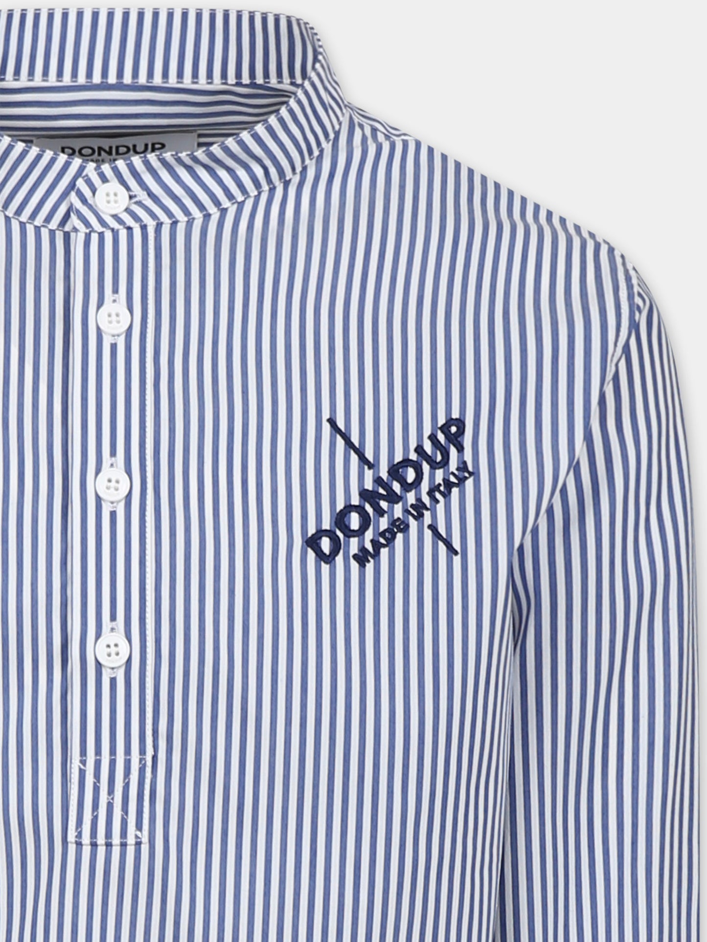 Blue shirt for boy with logo