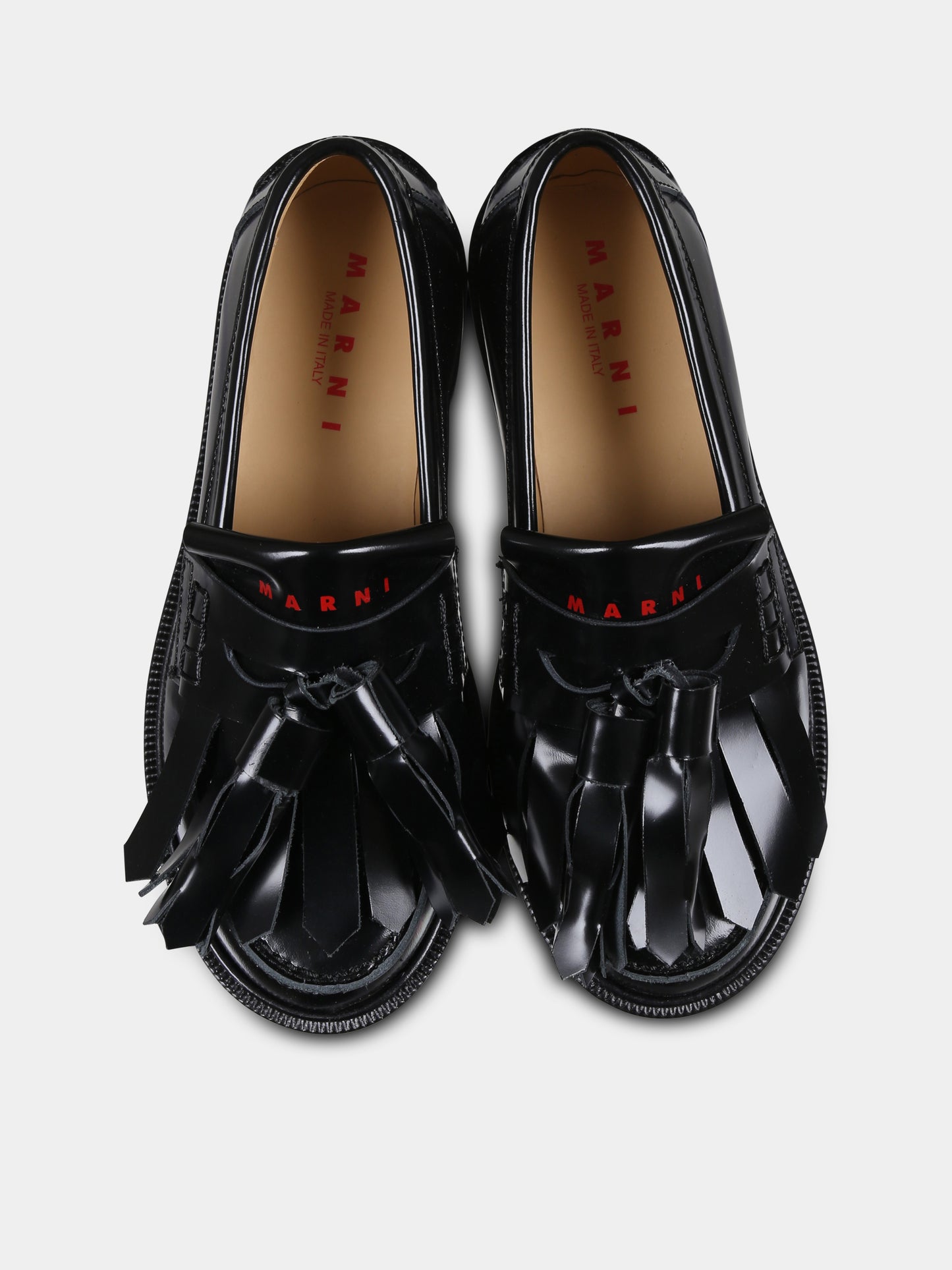 Mocassini neri per bambini con logo,Marni Kids,79597 2