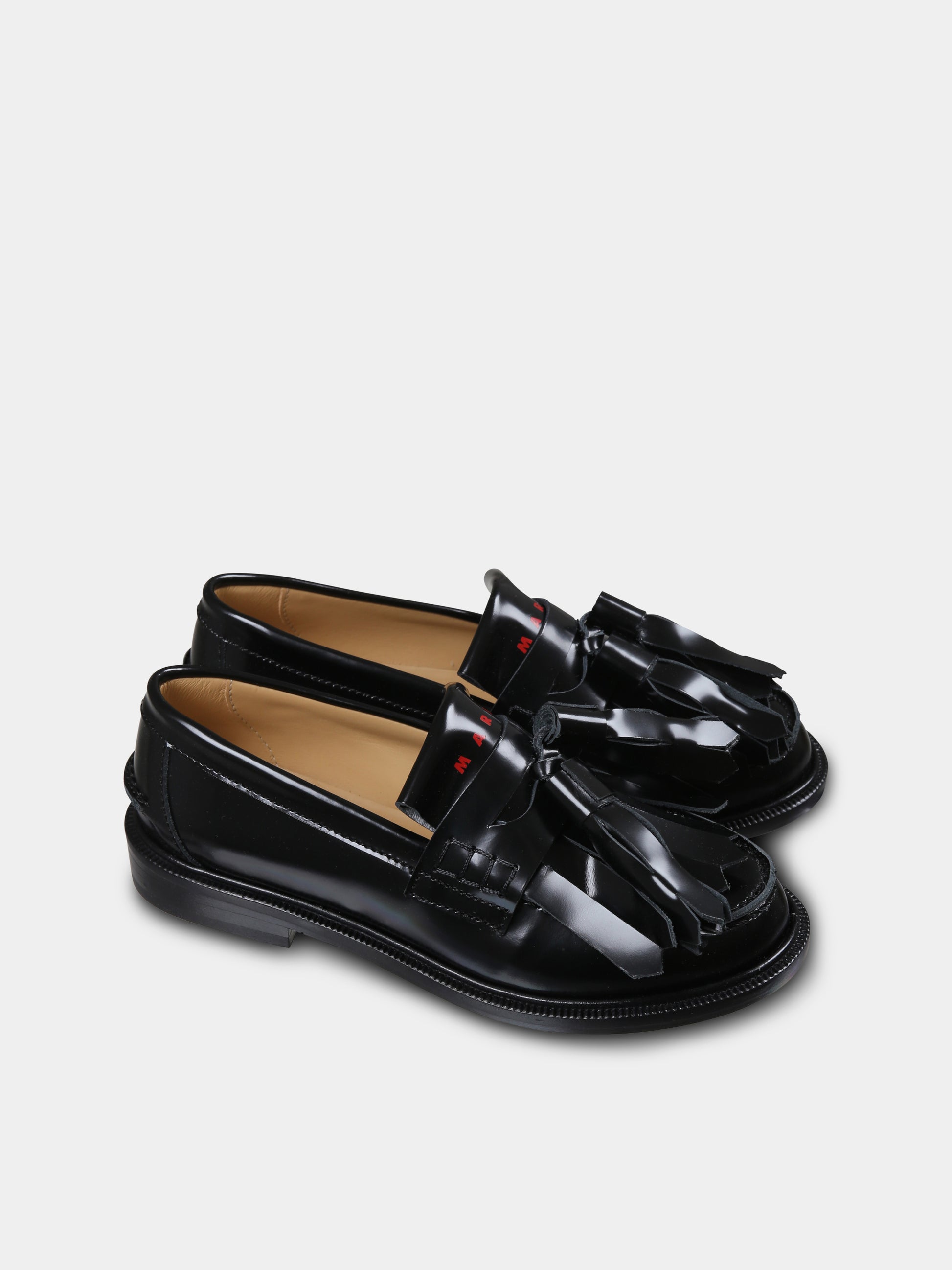 Mocassini neri per bambini con logo,Marni Kids,79597 2