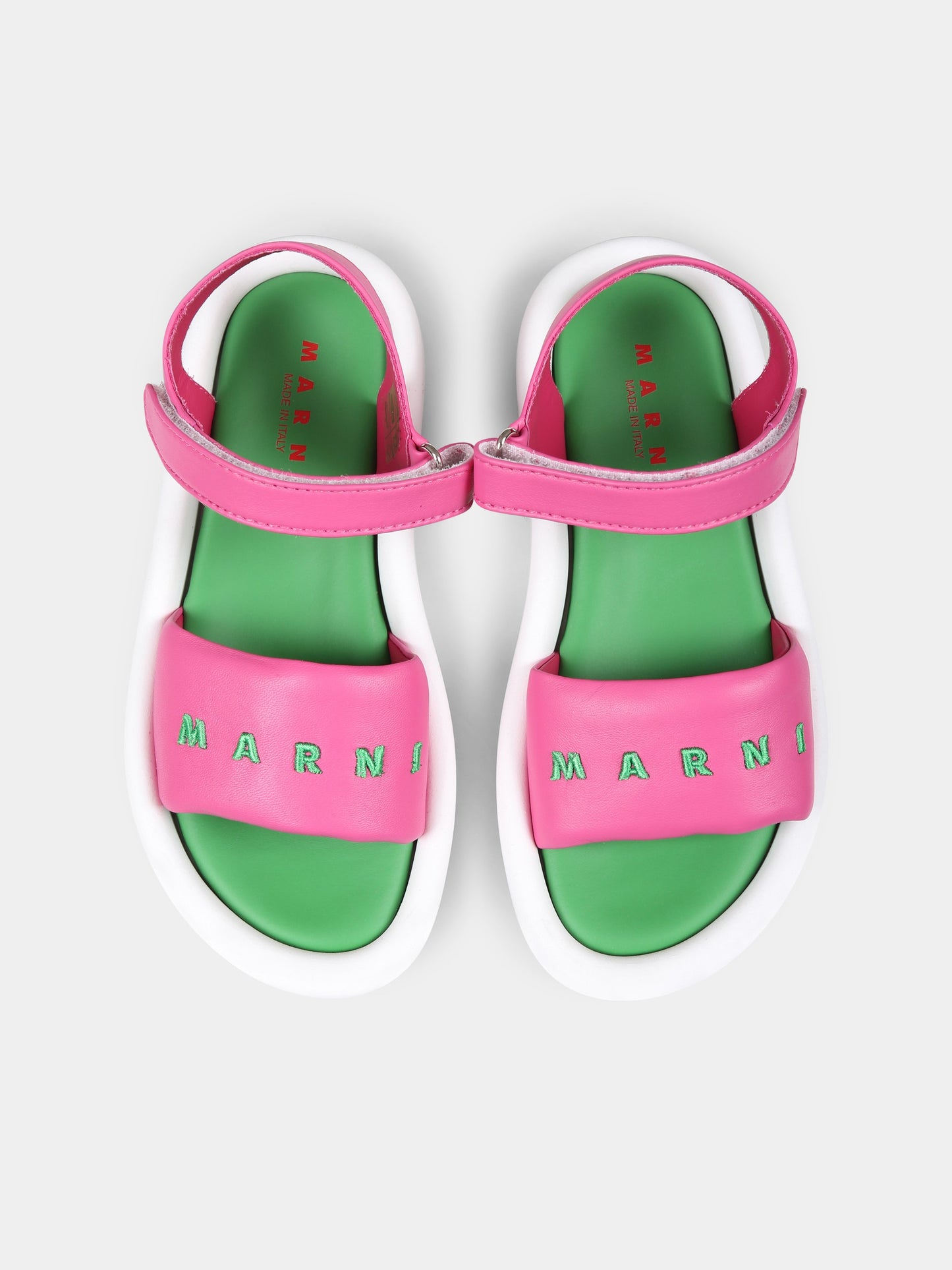 Sandali fucsia per bambina con logo,Marni Kids,79554 3