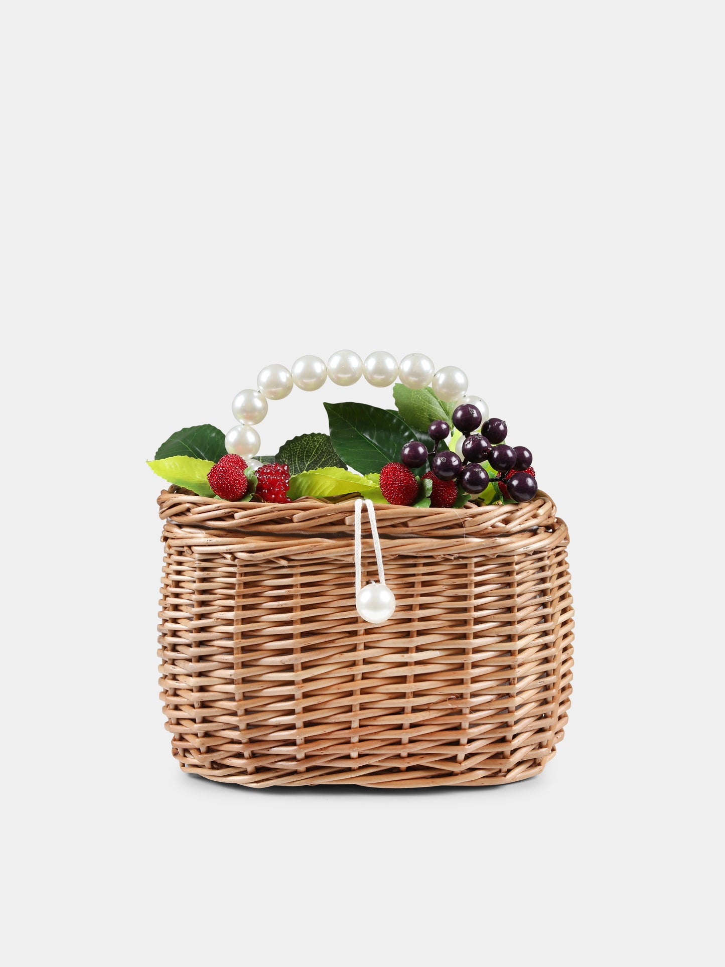 Brown bag for girl with fruits