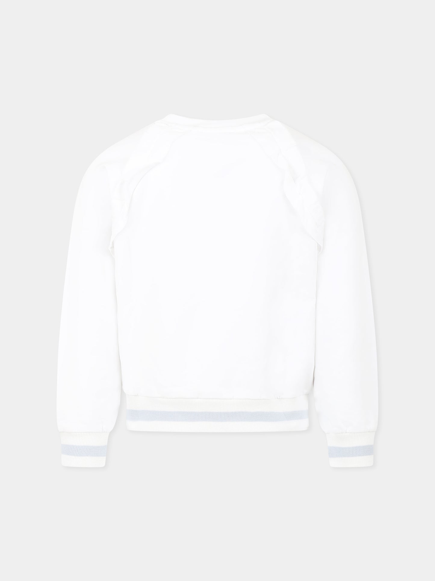 Felpa bianca per bambina con Alice nel Paese delle Meraviglie,Monnalisa,19E616 5003 0099