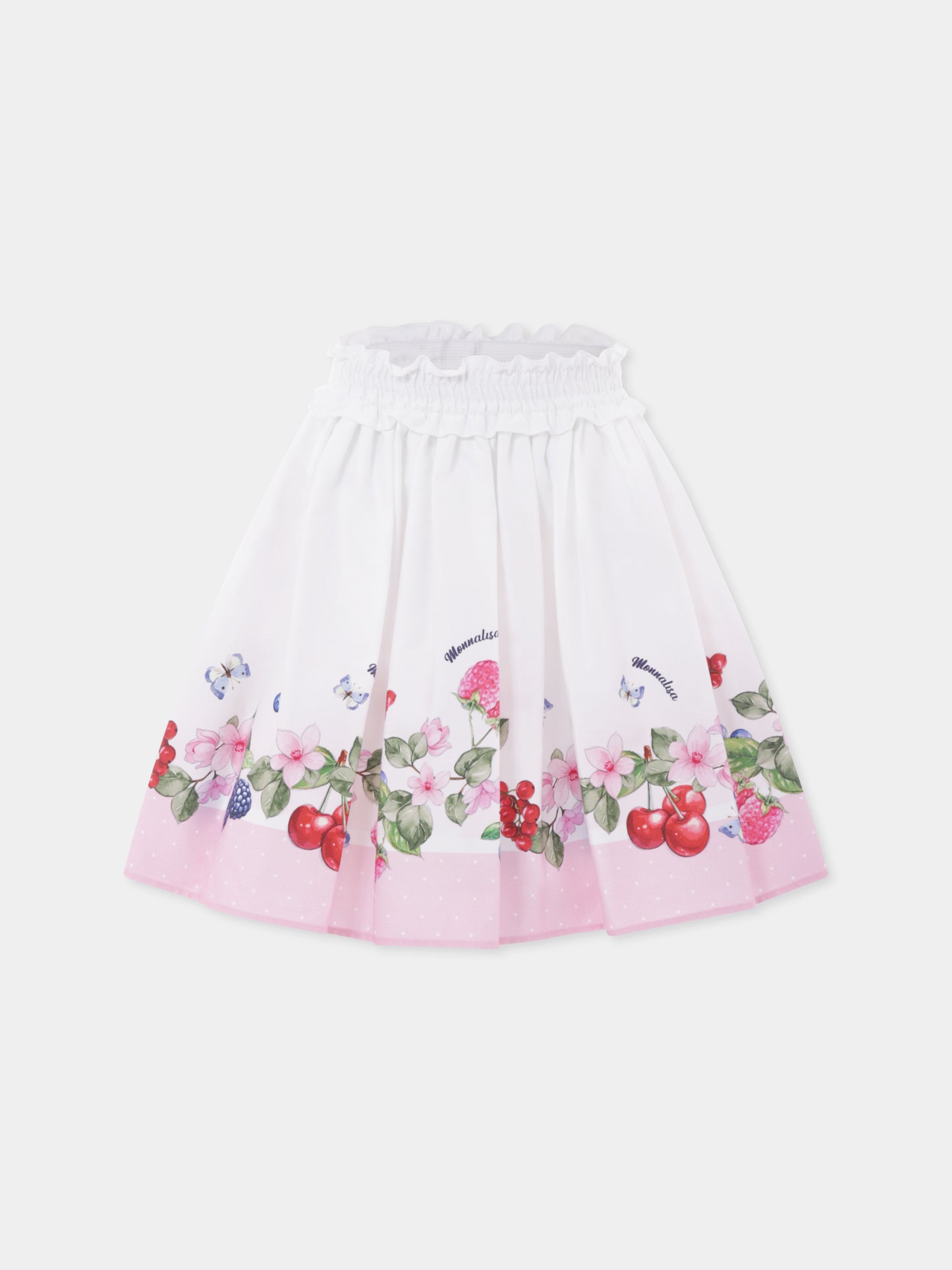 White skirt for girl with flowers