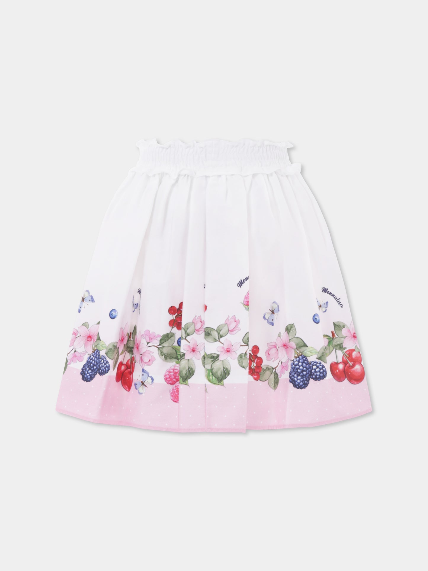 White skirt for girl with flowers