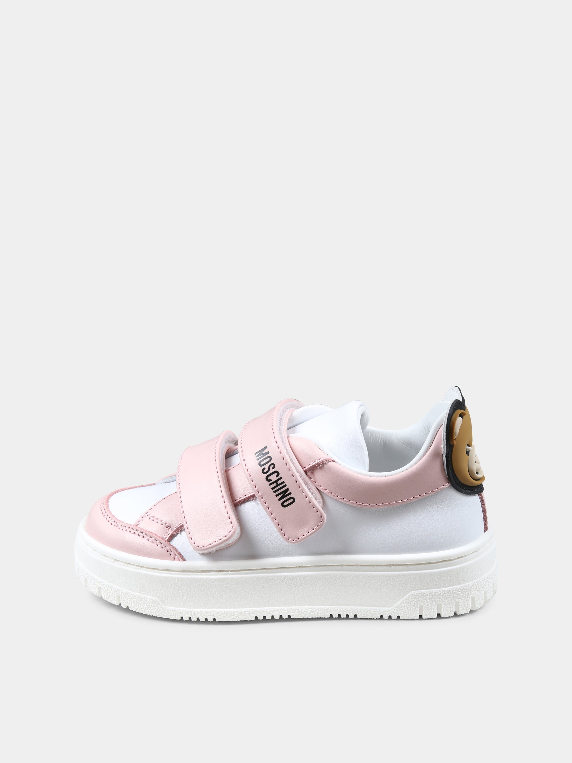 Sneakers bianche per neonata e bambina con Teddy Bear,Moschino Kids,80480 2