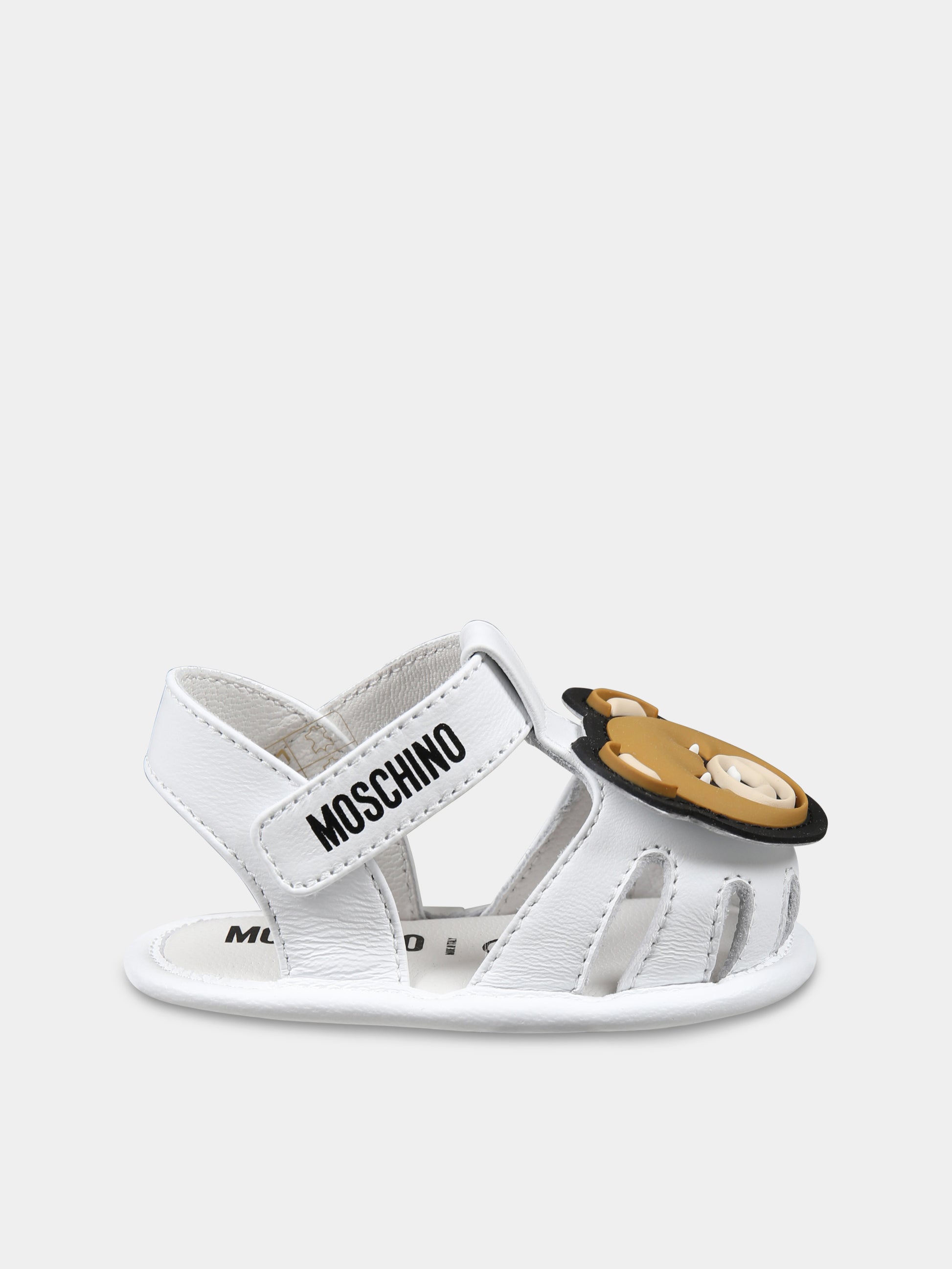 Ragnetti bianchi per neonati con Teddy Bear,Moschino Kids,80387 1