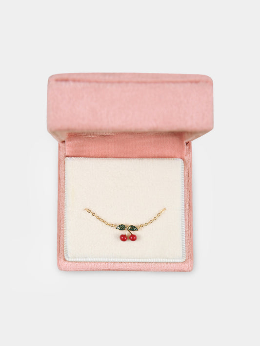 Gold bracelet for girl wih cherries