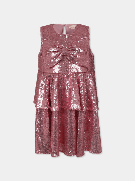 Vestito rosa per bambina con paillettes,Konges Sløjd,KS102203 MELLOW ROSE