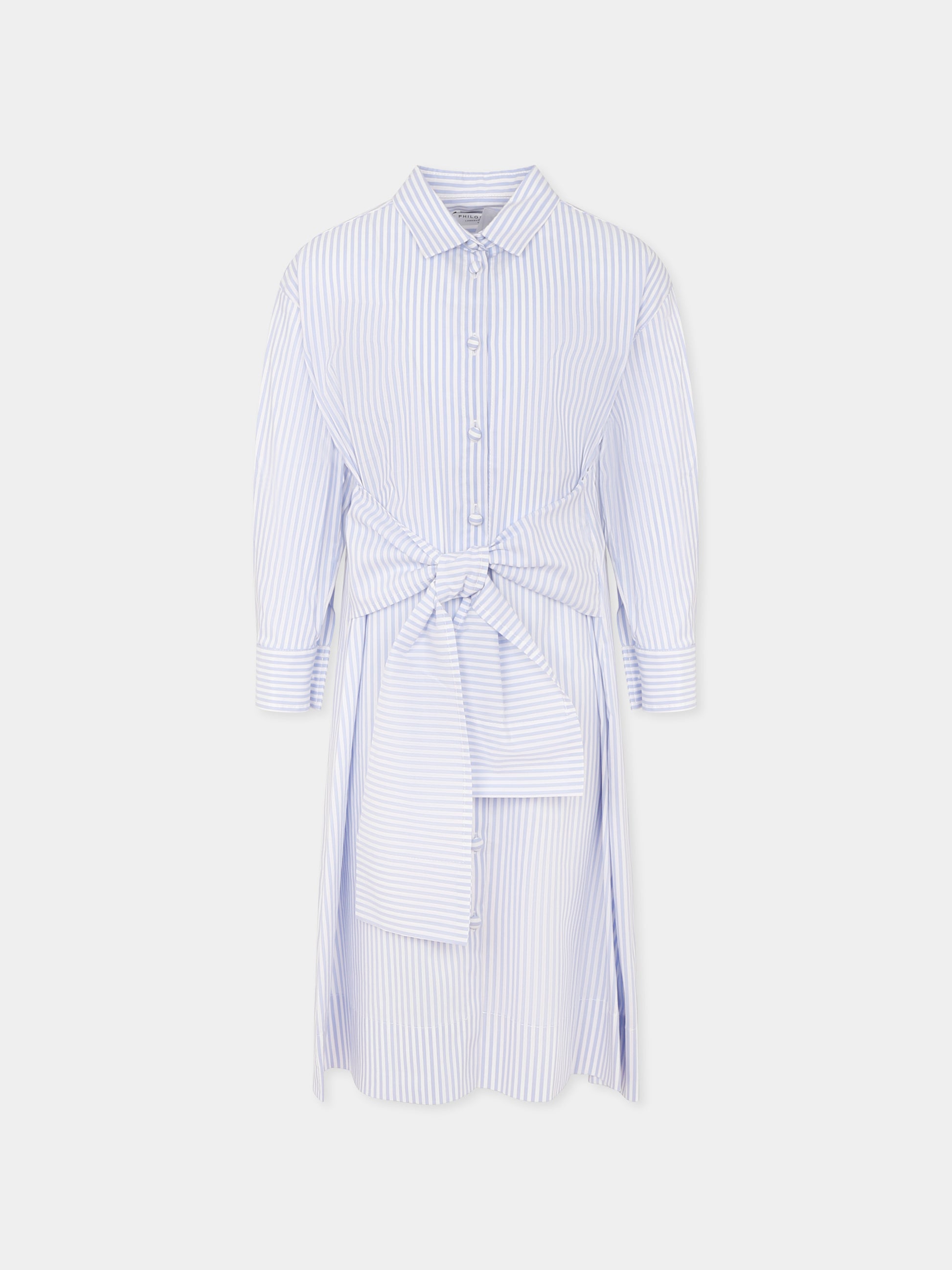 Vestito celeste per bambina con logo,Philosophy,I1E907 5146 P152