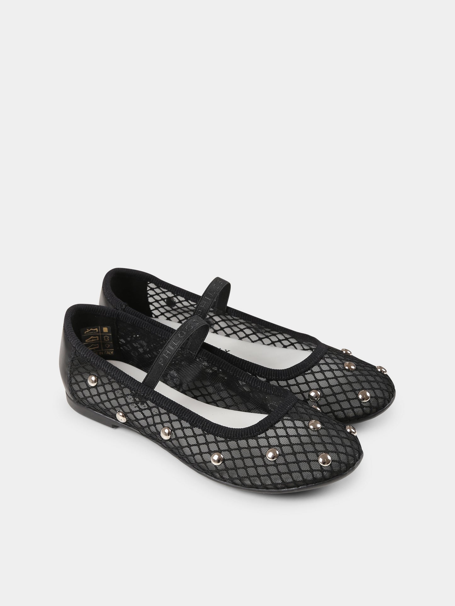 Ballerine nere per bambina con borchie,Philosophy,I8E002 5741 P050