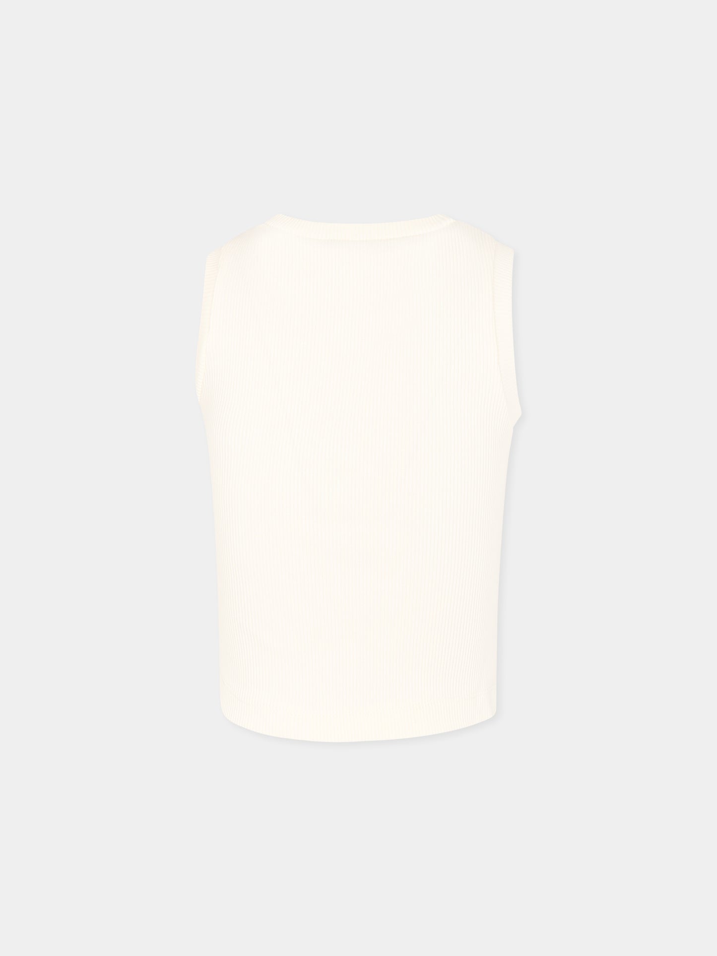 White tank top for girl with logo