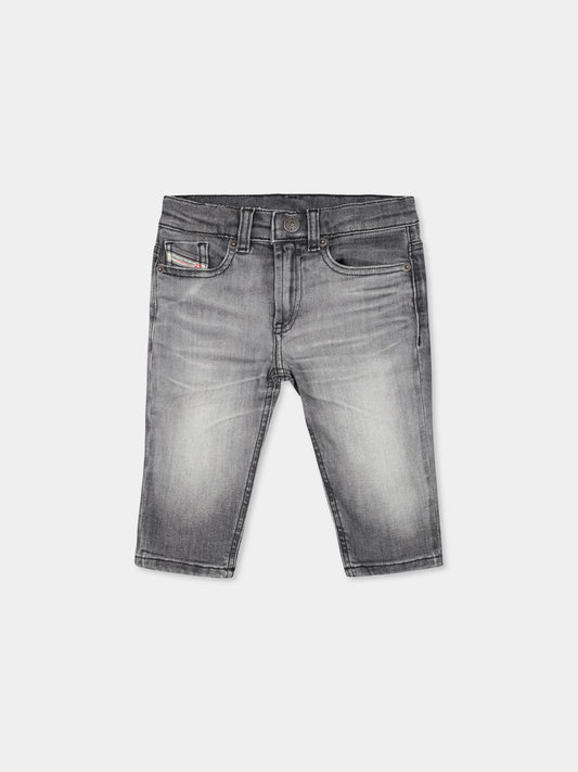 Jeans grigi per neonati con logo,Diesel,K00237 KXBKT K02