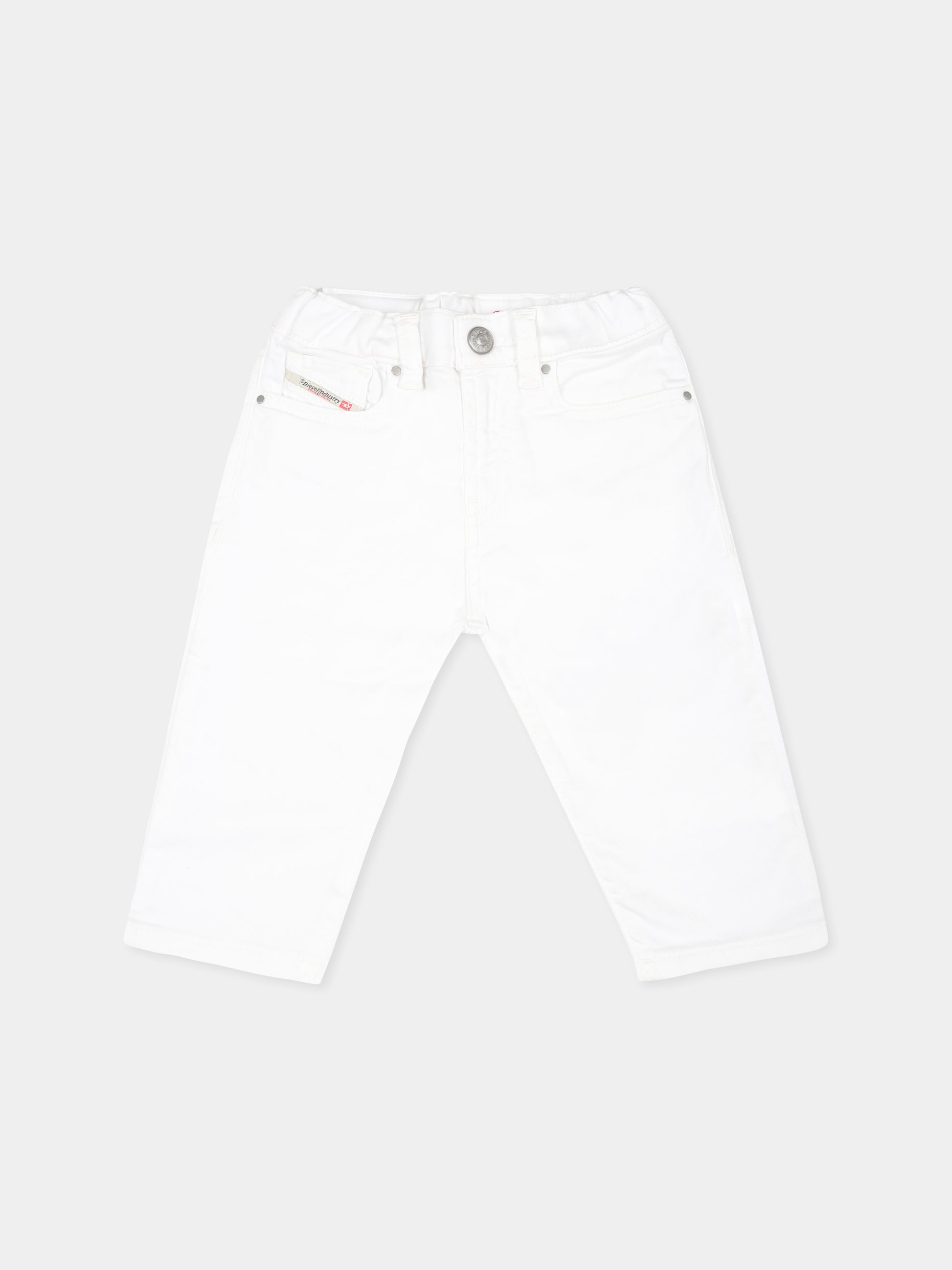 Jeans bianchi per neonati con logo,Diesel,K00322 KXBKU K100