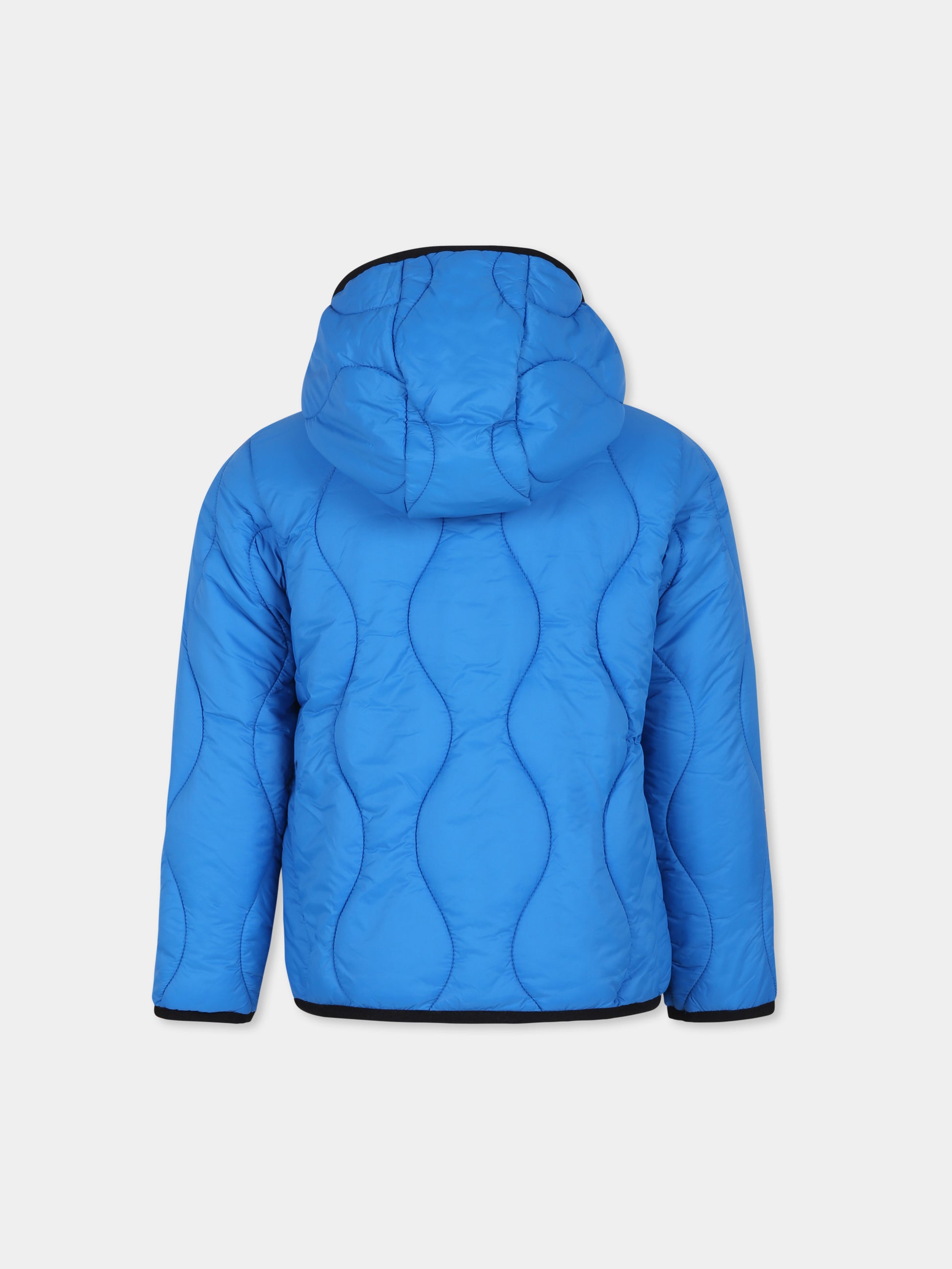 Piumino azzurro per bambino con logo,Diesel,J01771 KXBJ2 K881