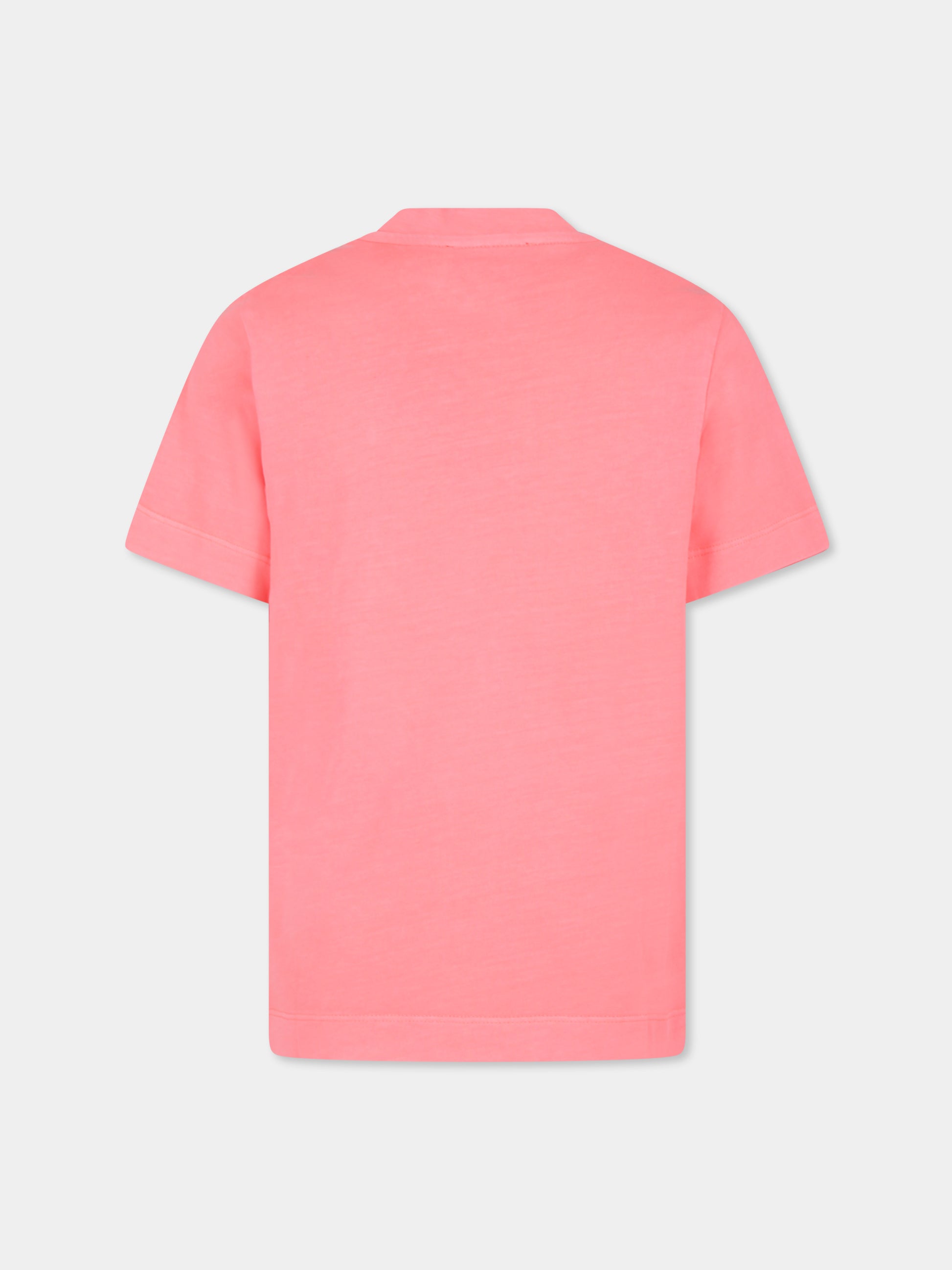 T-shirt fucsia per bambino con logo,Diesel,J01902 KYAYB K347