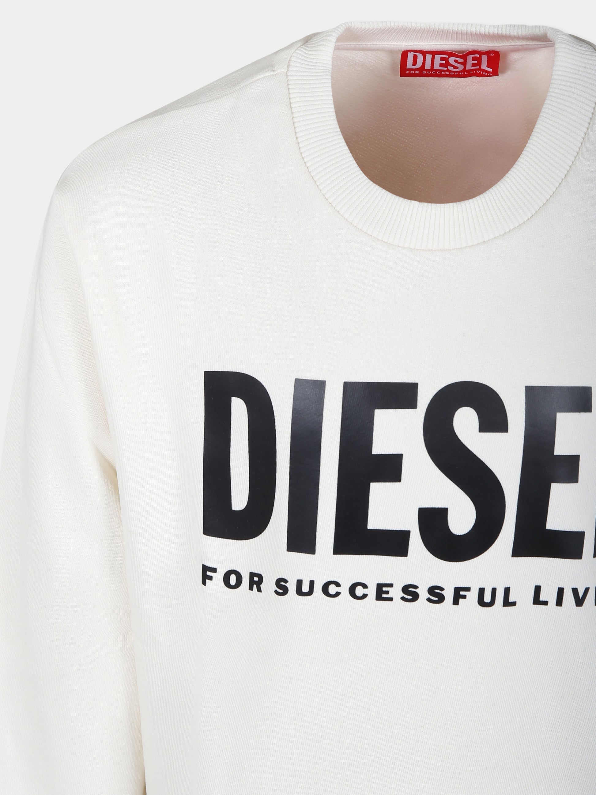 Felpa avorio per bambino con logo,Diesel,J01543 KYAVF K129