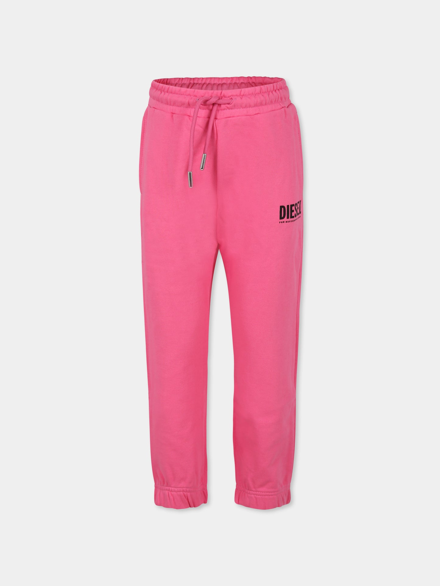 Pantaloni rosa per bambina con logo,Diesel,J01544 KYAVF K378