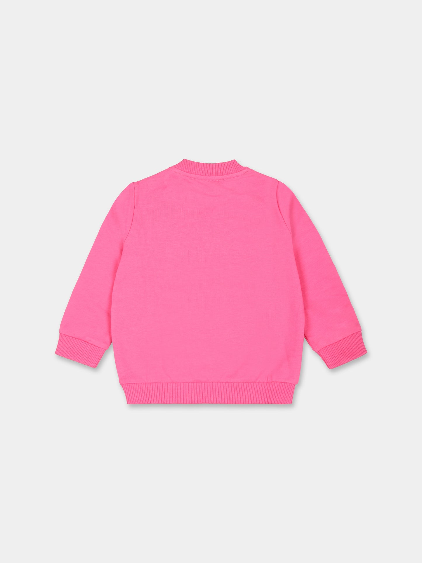 Felpa fucsia per neonata con stampa Teddy Bear,Moschino Kids,MBF02K LDA00 50580