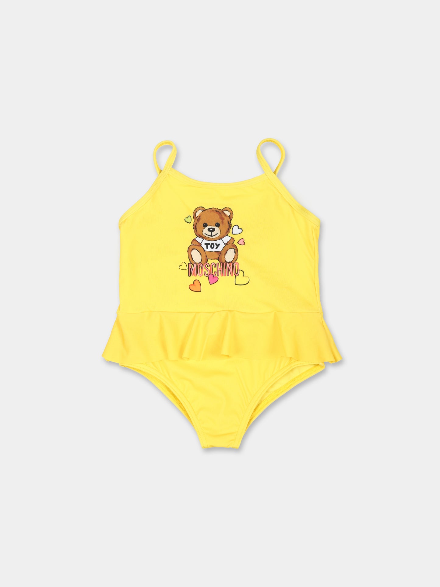 Costume giallo per neonata con Teddy Bear,Moschino Kids,MDL00N LKA00 50162