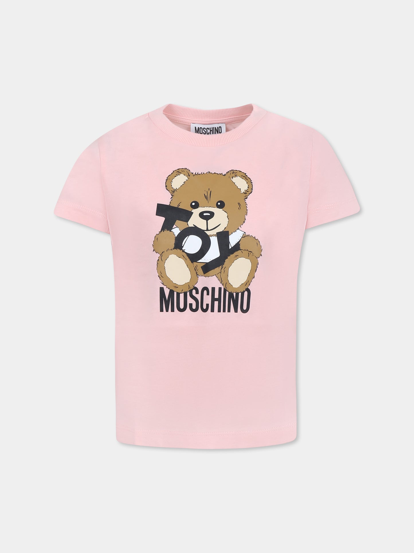 Pink t-shirt for girl with Teddy Bear