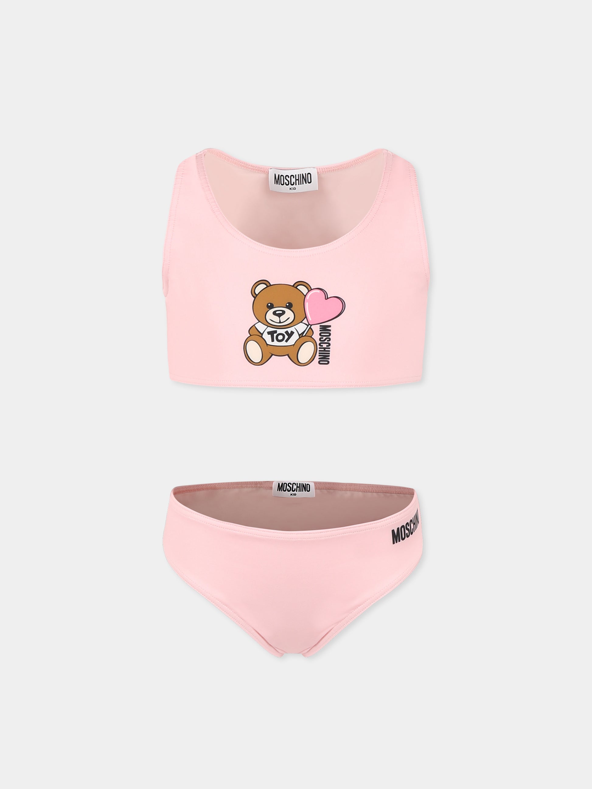 Bikini rosa per bambina con Teddy Bear,Moschino Kids,HAL00P LKA00 50209