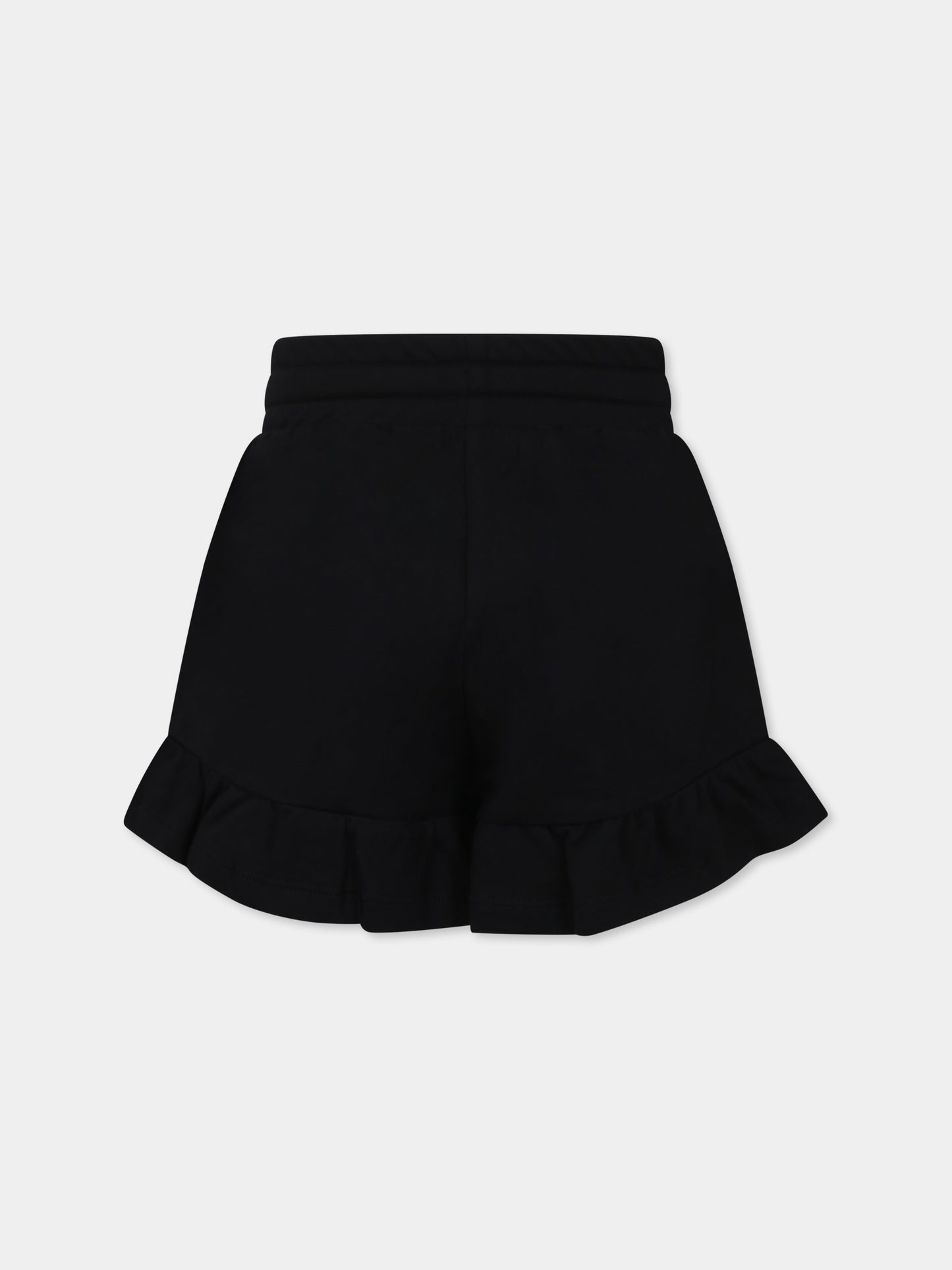 Shorts neri per bambina con Teddy Bear,Moschino Kids,HAQ014 LCA19 60100