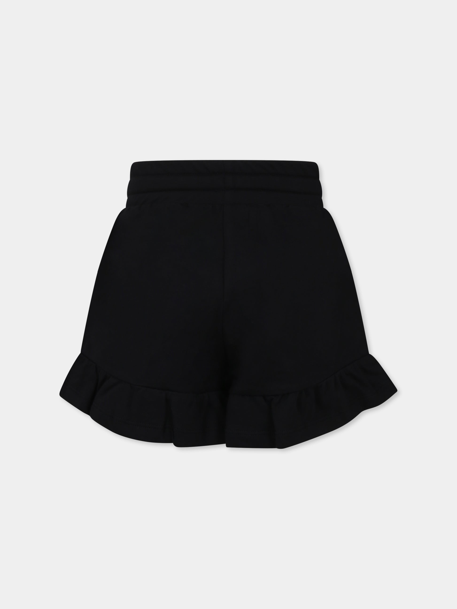 Shorts neri per bambina con Teddy Bear,Moschino Kids,HAQ014 LCA19 60100