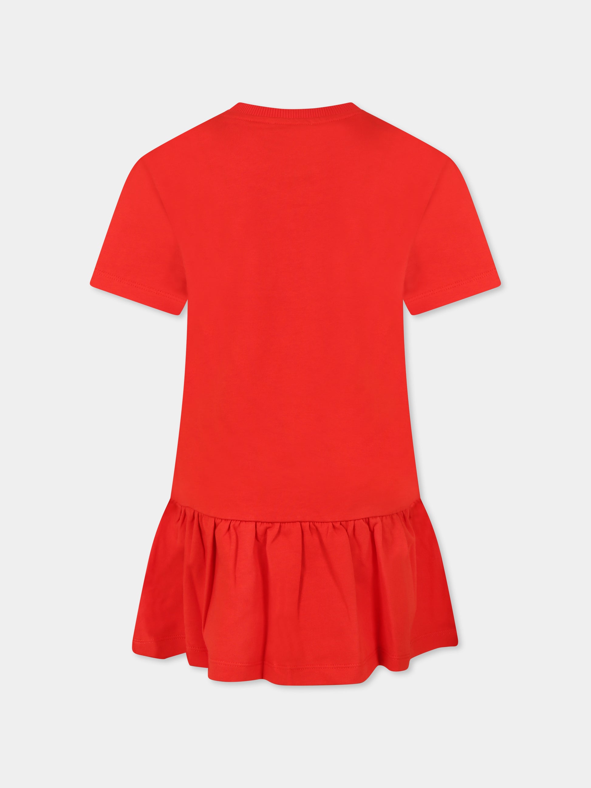 Vestito rosso per bambina con Teddy Bear,Moschino Kids,HDV0GB LCA19 50109