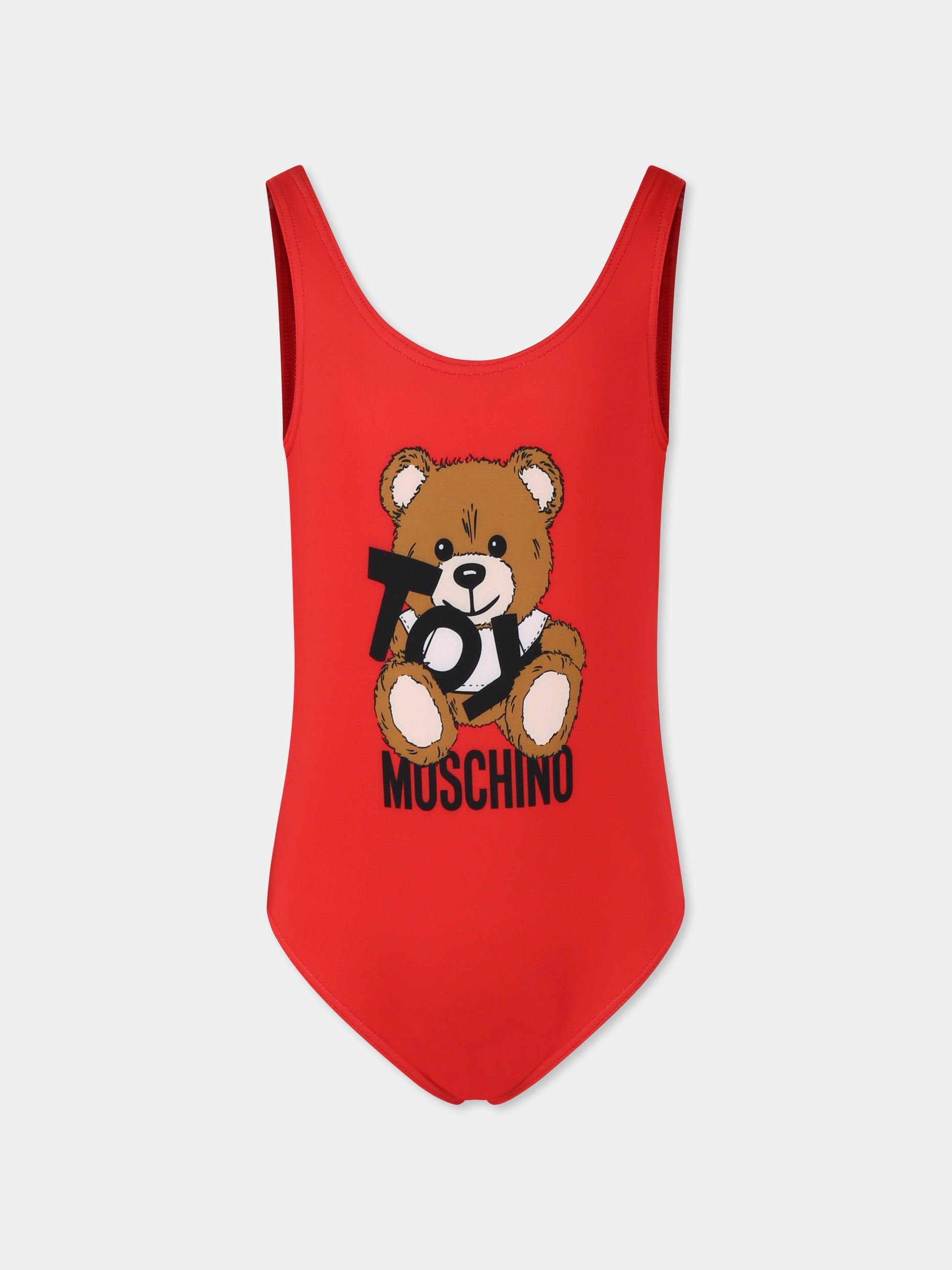 Costume intero rosa per bambina con Teddy Bear,Moschino Kids,HJL00B LKA00 50109
