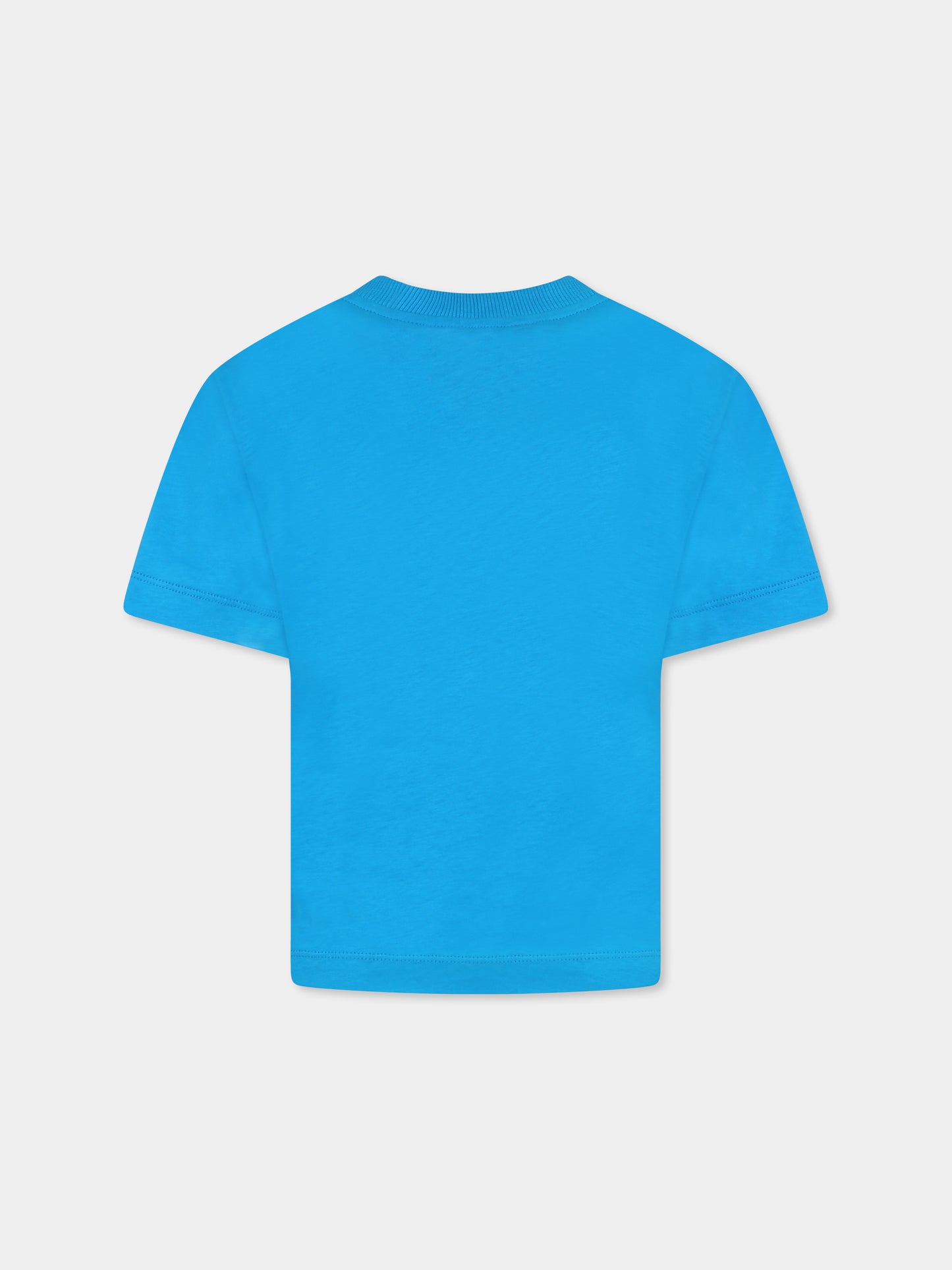 T-shirt azzurra per bambino con Teddy Bear,Moschino Kids,HPM050 LAA03 41047