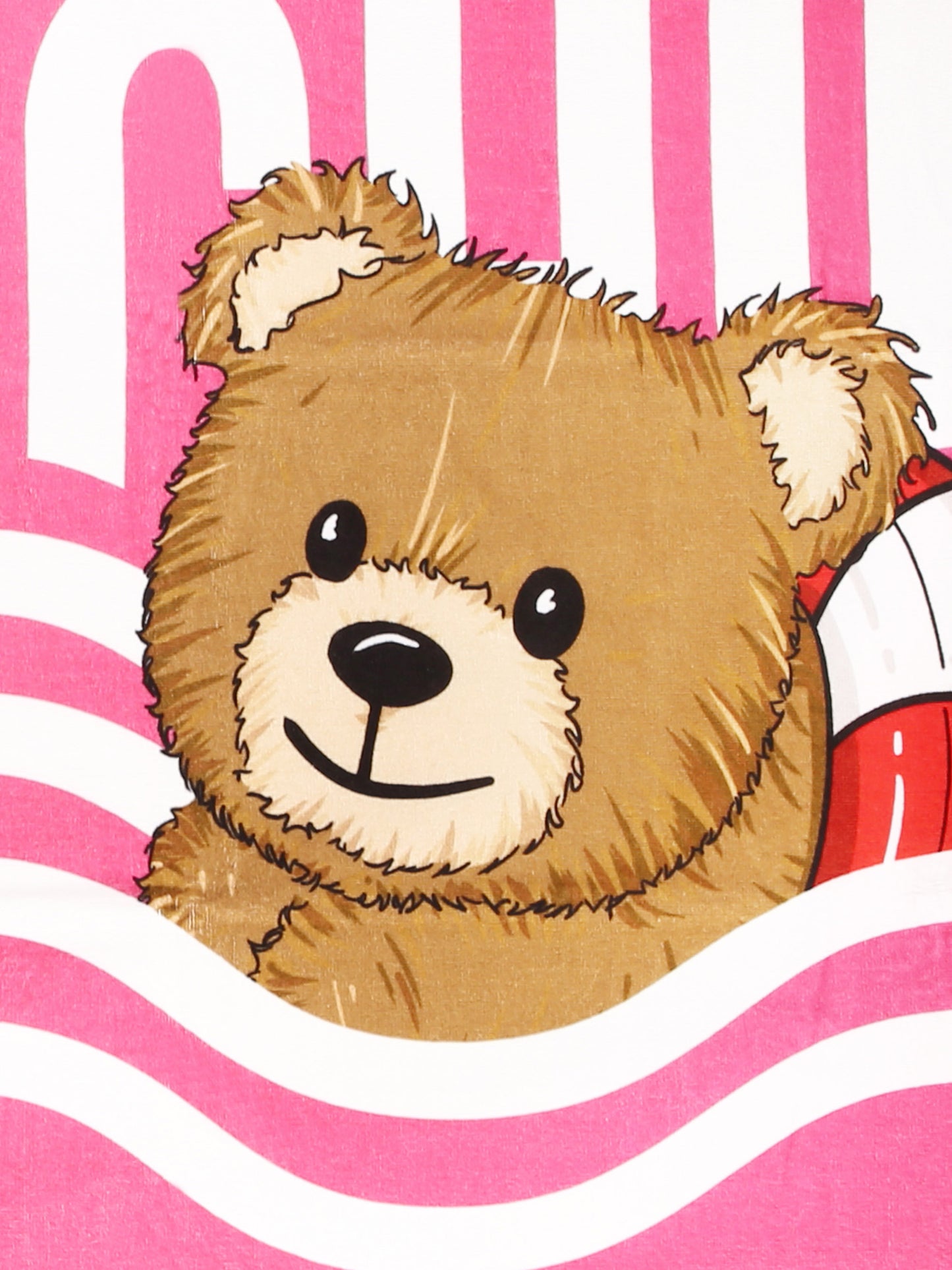 Telo mare fucsia per bambina con Teddy Bear,Moschino Kids,HSX01B LGA24 50533