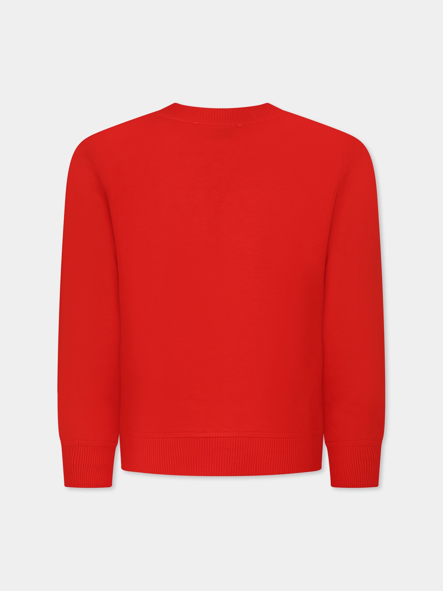 Felpa rossa per bambini con Teddy Bear,Moschino Kids,HUF08V LCA19 50109