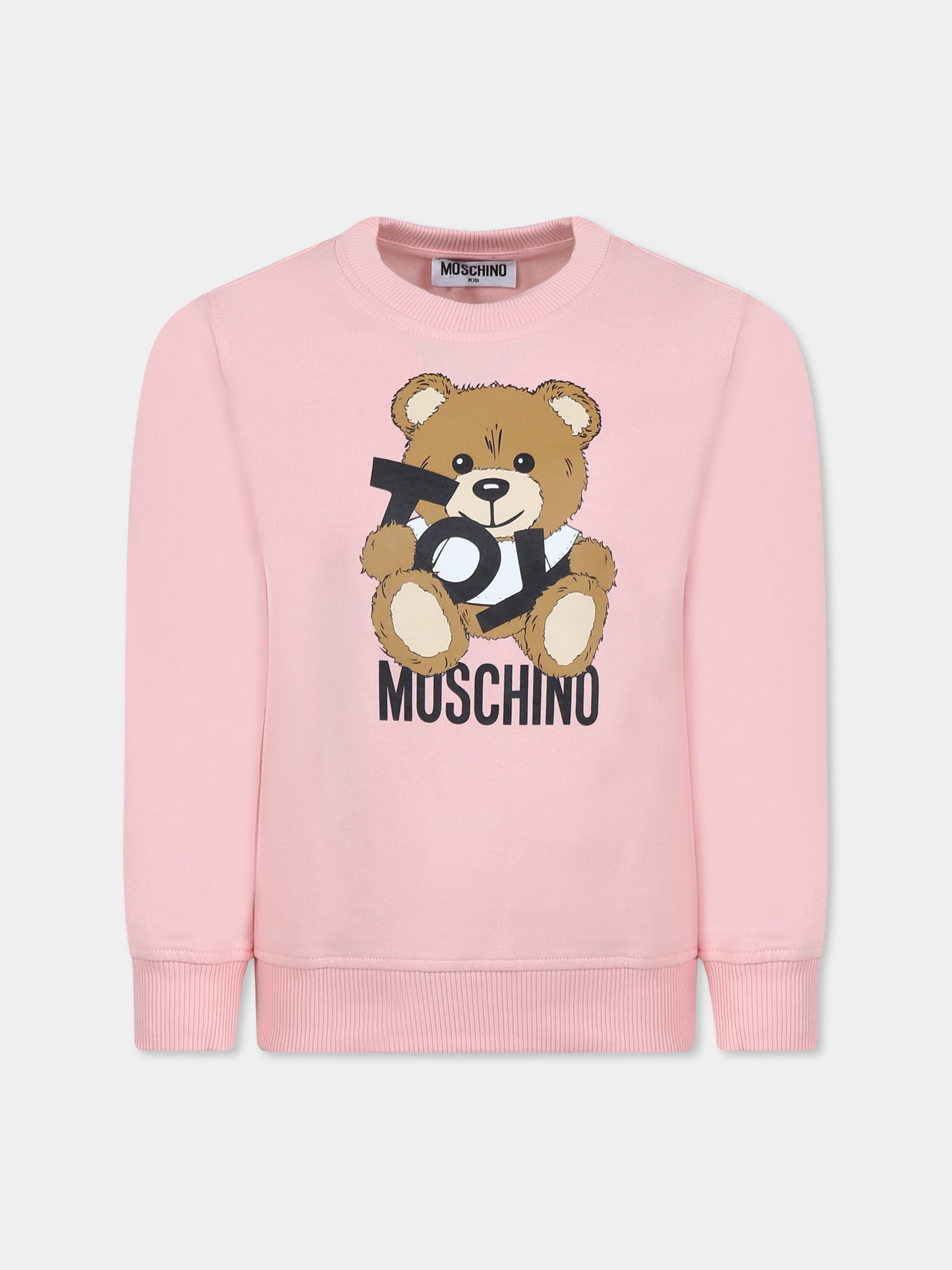 Pink sweatshirt for girl with Teddy Bear