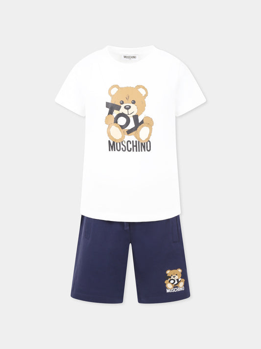 Completo multicolor per bambino con Teddy Bear,Moschino Kids,HUG00S LCA19 84017