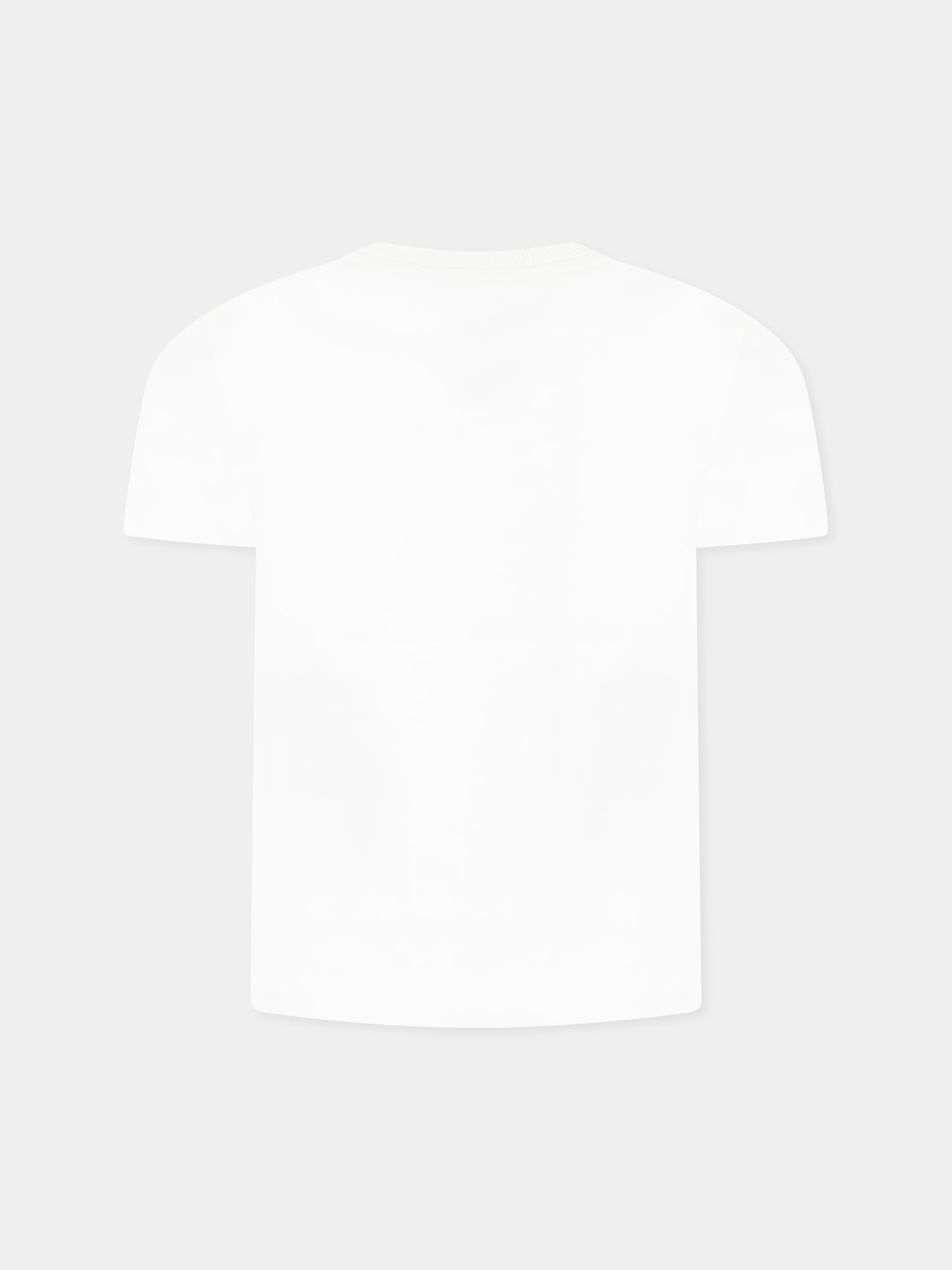 T-shirt bianca per bambini con tre Teddy Bears,Moschino Kids,HUM059 LAA23 10101