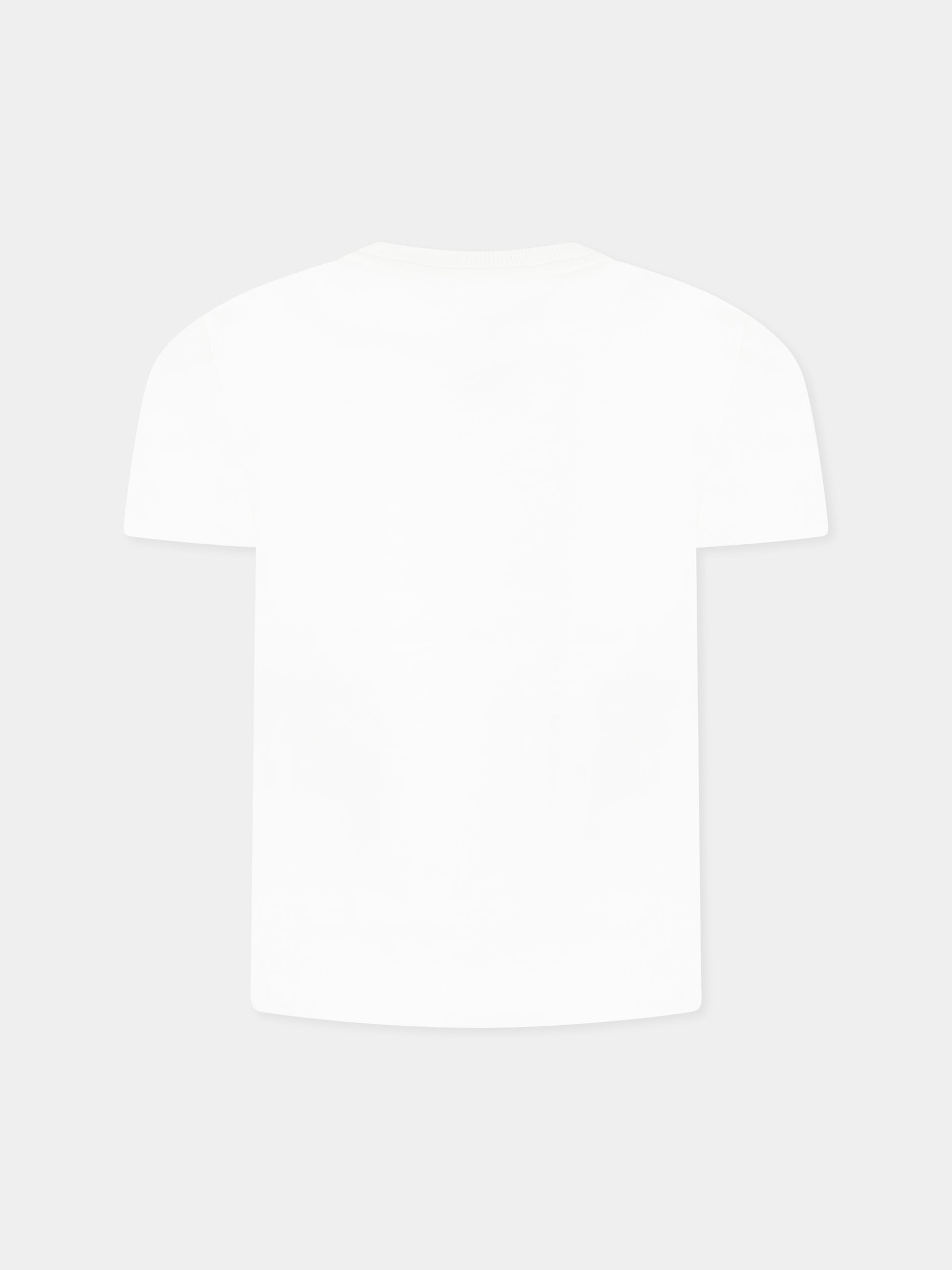 T-shirt bianca per bambini con tre Teddy Bears,Moschino Kids,HUM059 LAA23 10101