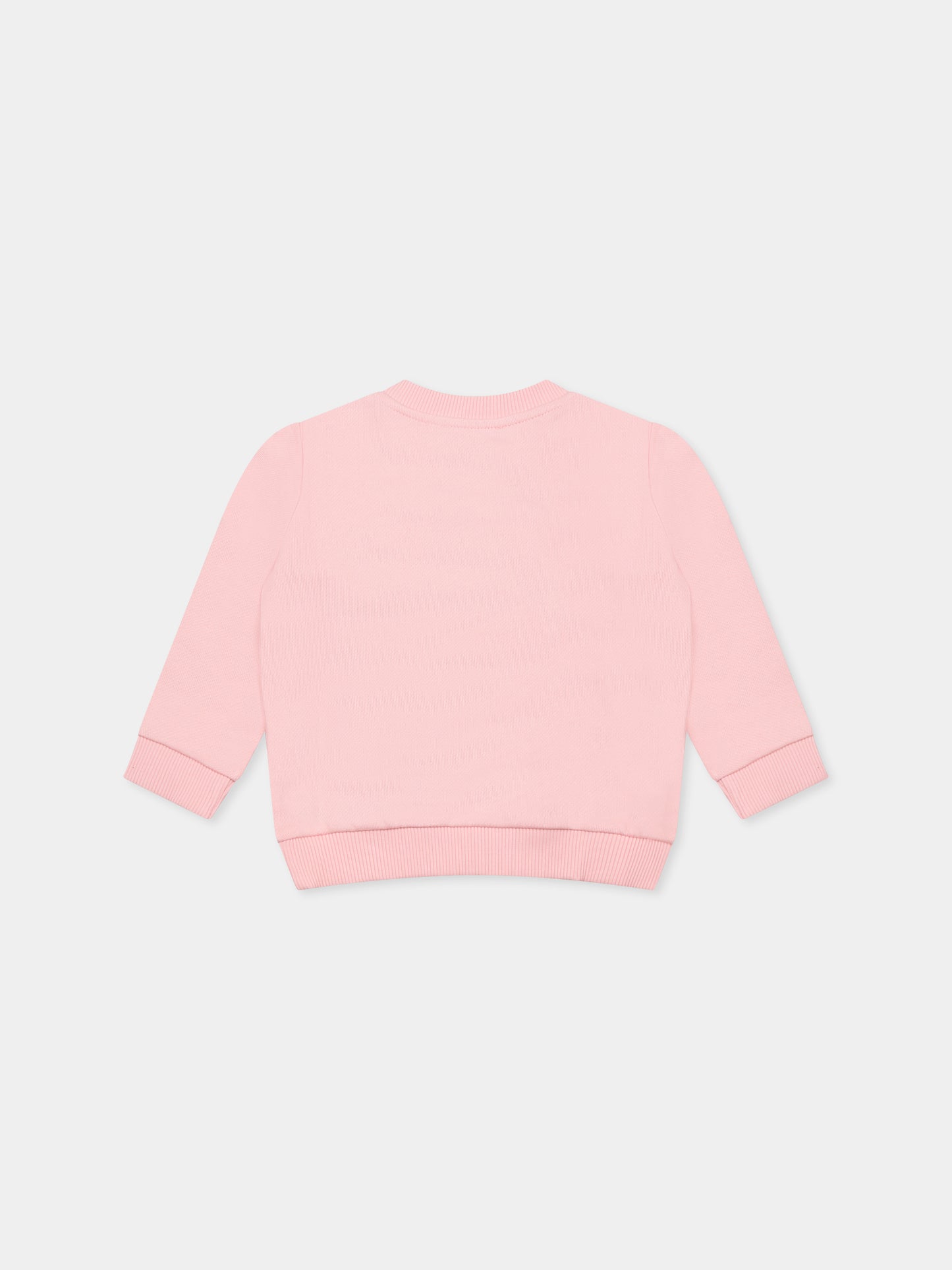 Pink sweatshirt for baby girl with Teddy Bears