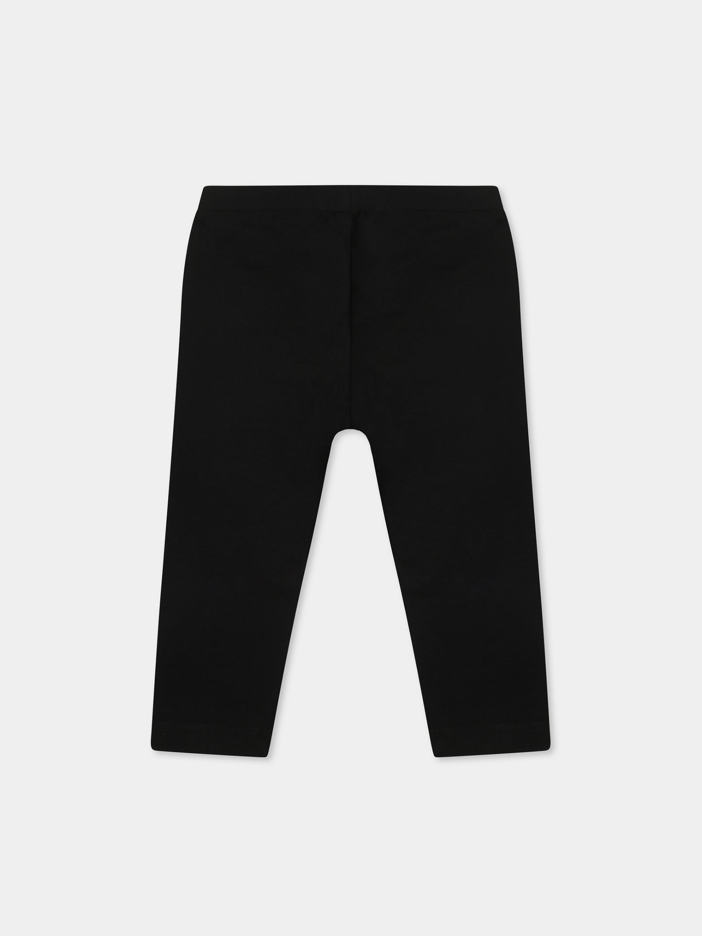 Black legging for baby girl with logo