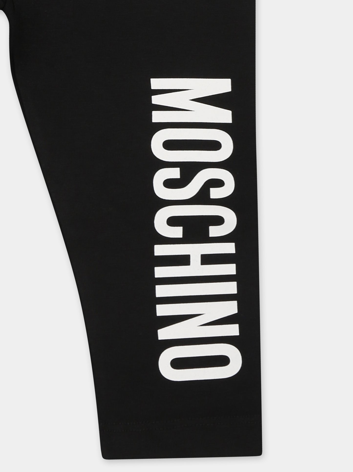 Black legging for baby girl with logo