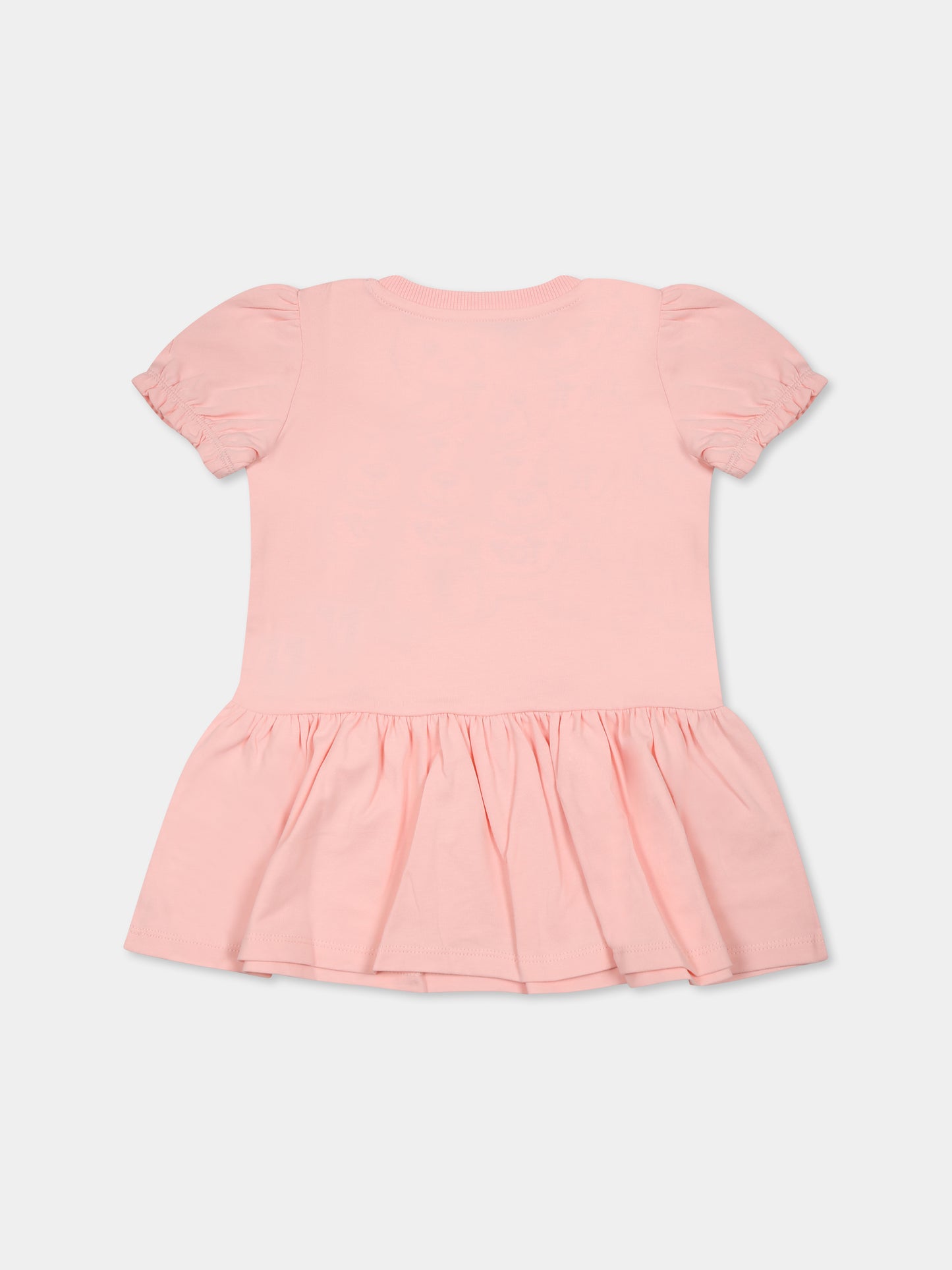 Vestito rosa per neonata con Teddy Bear,Moschino Kids,MDV0CK LBA00 50209