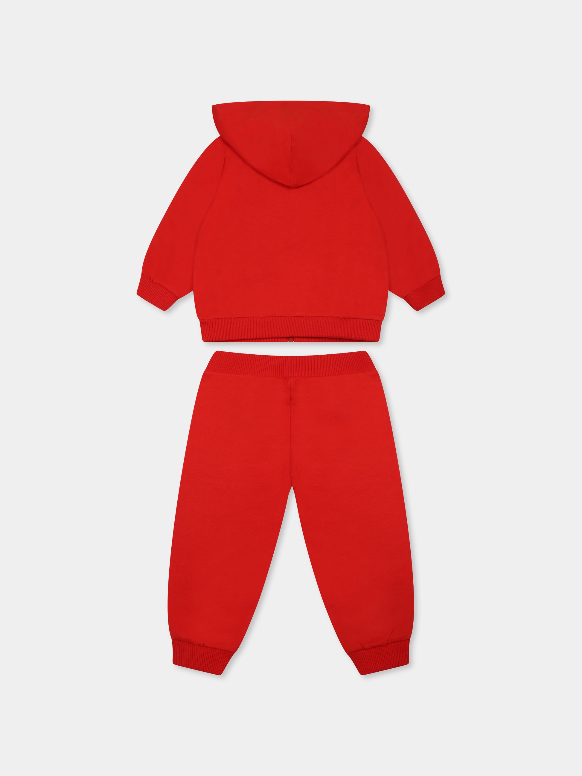Completo rosso per neonati con Teddy Bear,Moschino Kids,MMK04R LCA19 50109