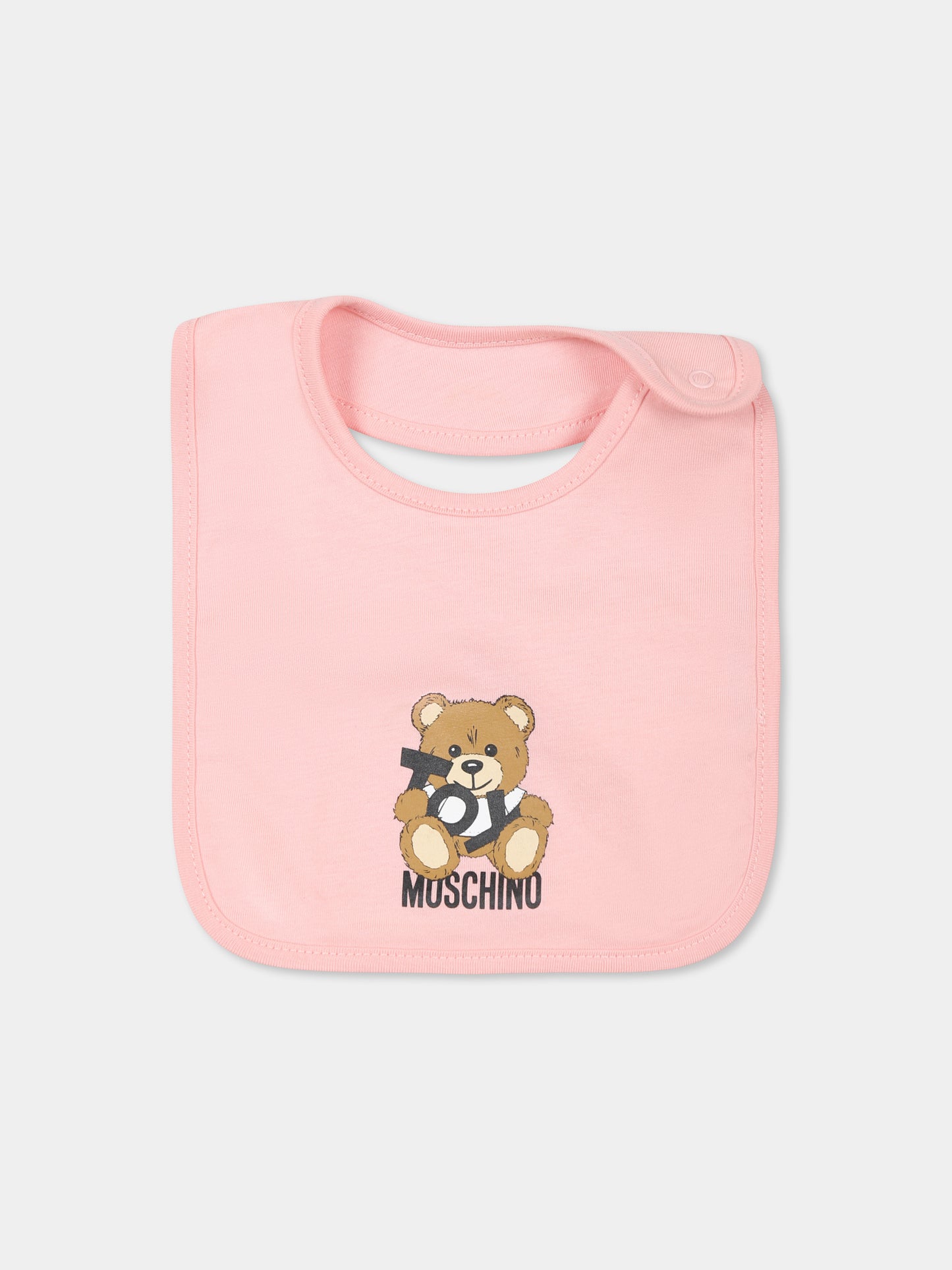 Set rosa per neonata con Teddy Bear e logo,Moschino Kids,MNY04G LCA19 50209